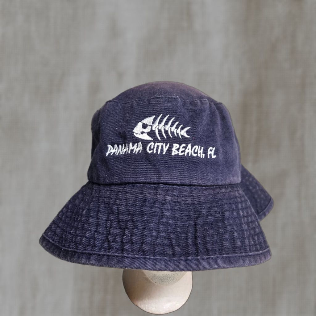 Vintage VINTAGE Panama Hat Bucket Boonie Ocean Sun Cap Blue Travel Men One Size Size ONE SIZE - 1 Thumbnail