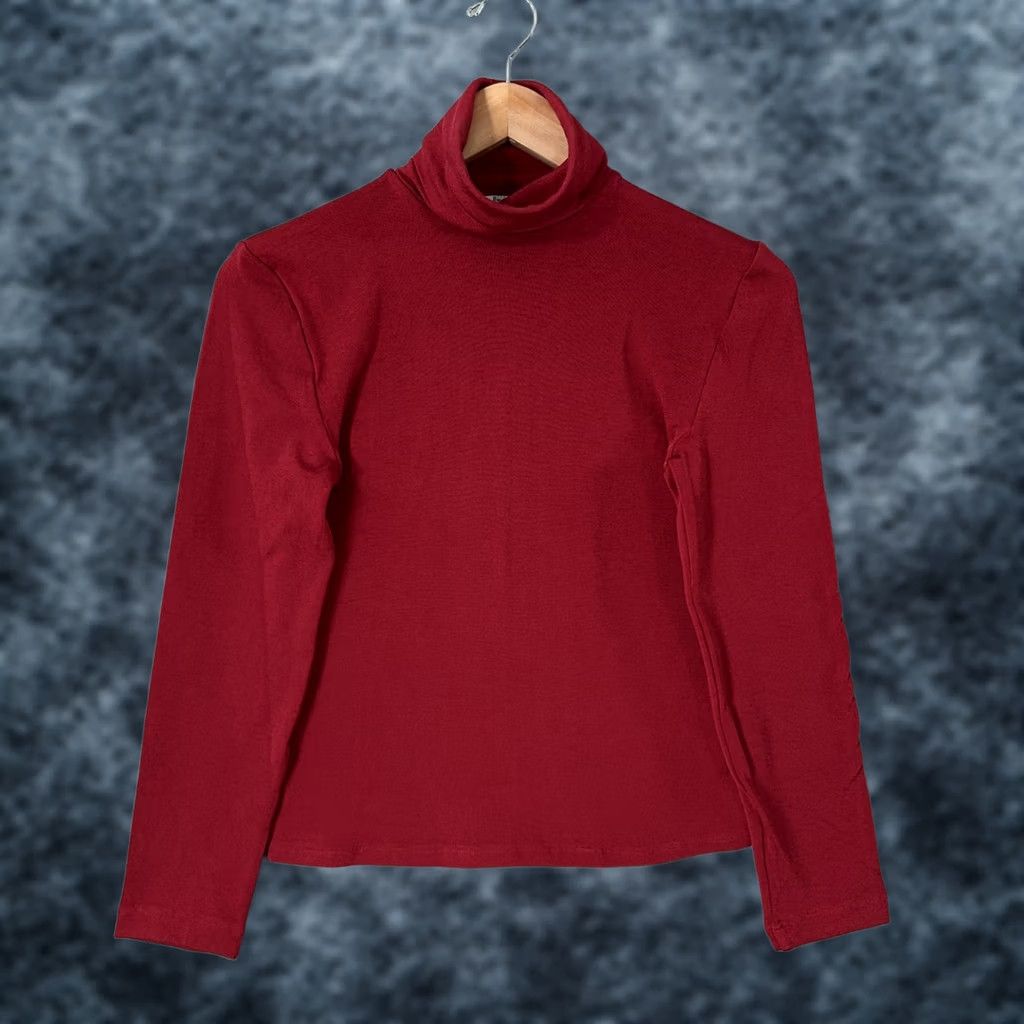 Wolford Wolford Turtleneck Top Womens Large Red Slim Jersey Shirt Size L / US 10 / IT 46 - 1 Thumbnail