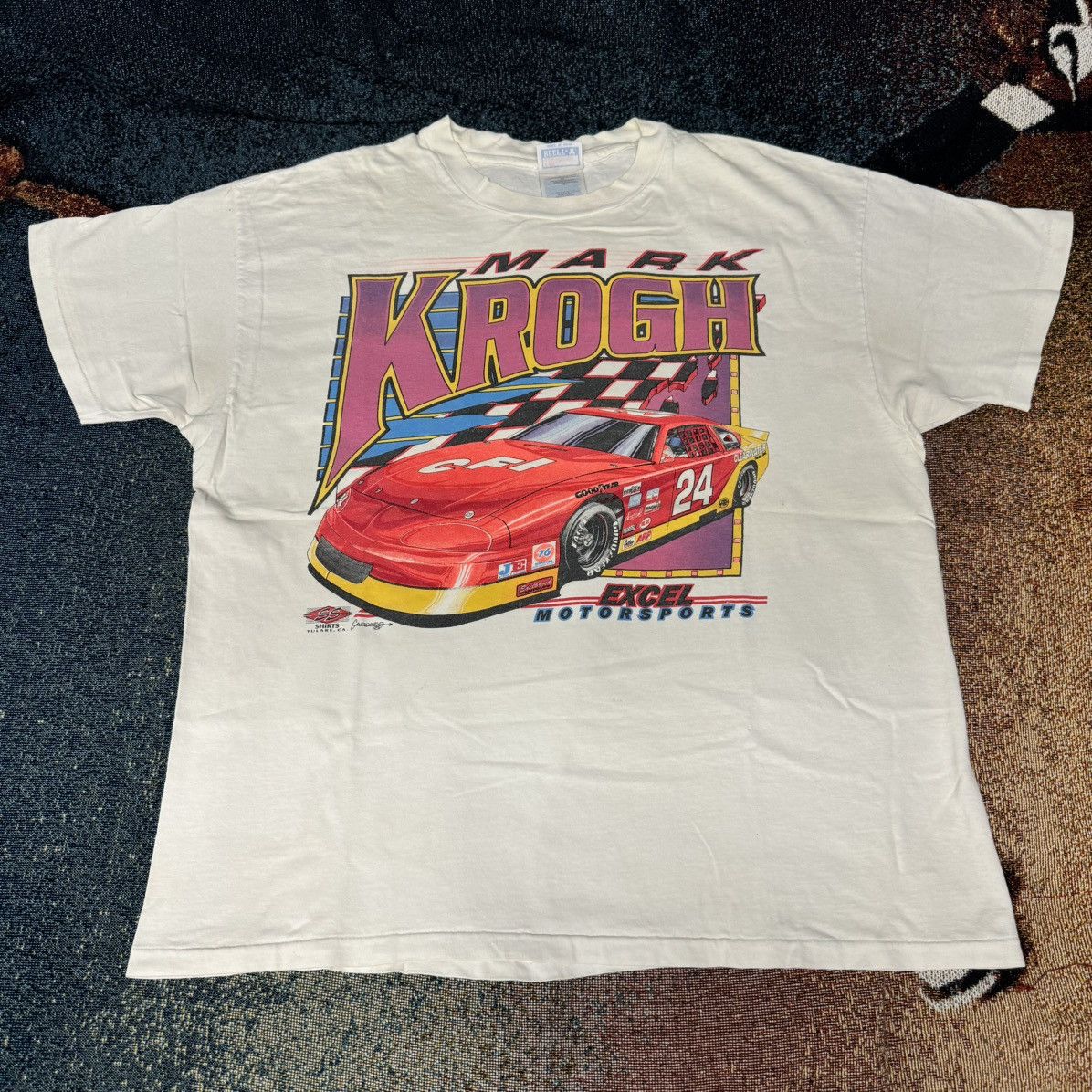 NASCAR × Vintage VINTAGE NASCAR MARK KROGH TEE WHITE Size US XL / EU 56 / 4 - 1 Thumbnail