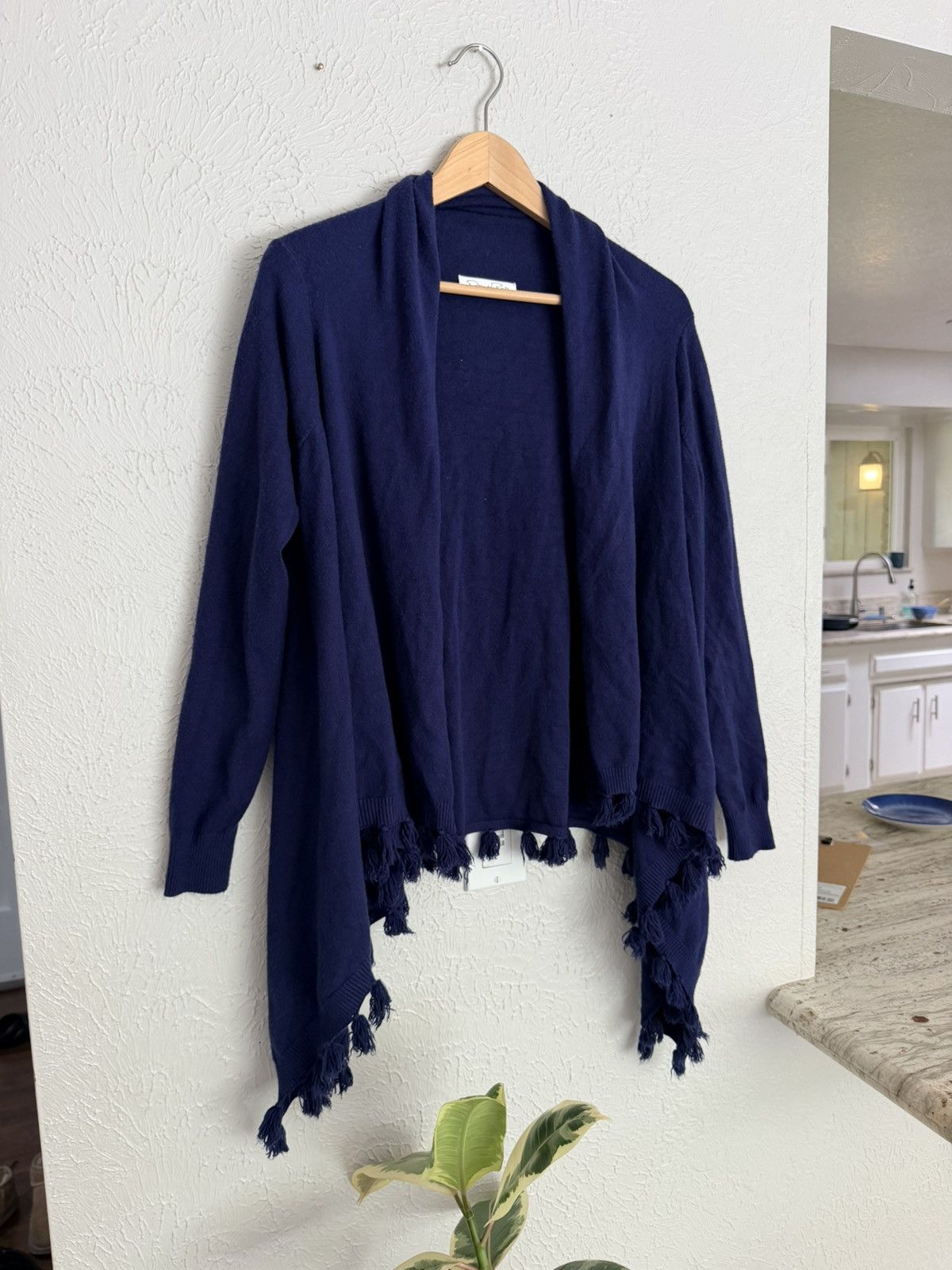 Oscar De La Renta Oscar de la Renta navy blue open front tassel sweater O/S Size M / US 6-8 / IT 42-44 - 6 Thumbnail