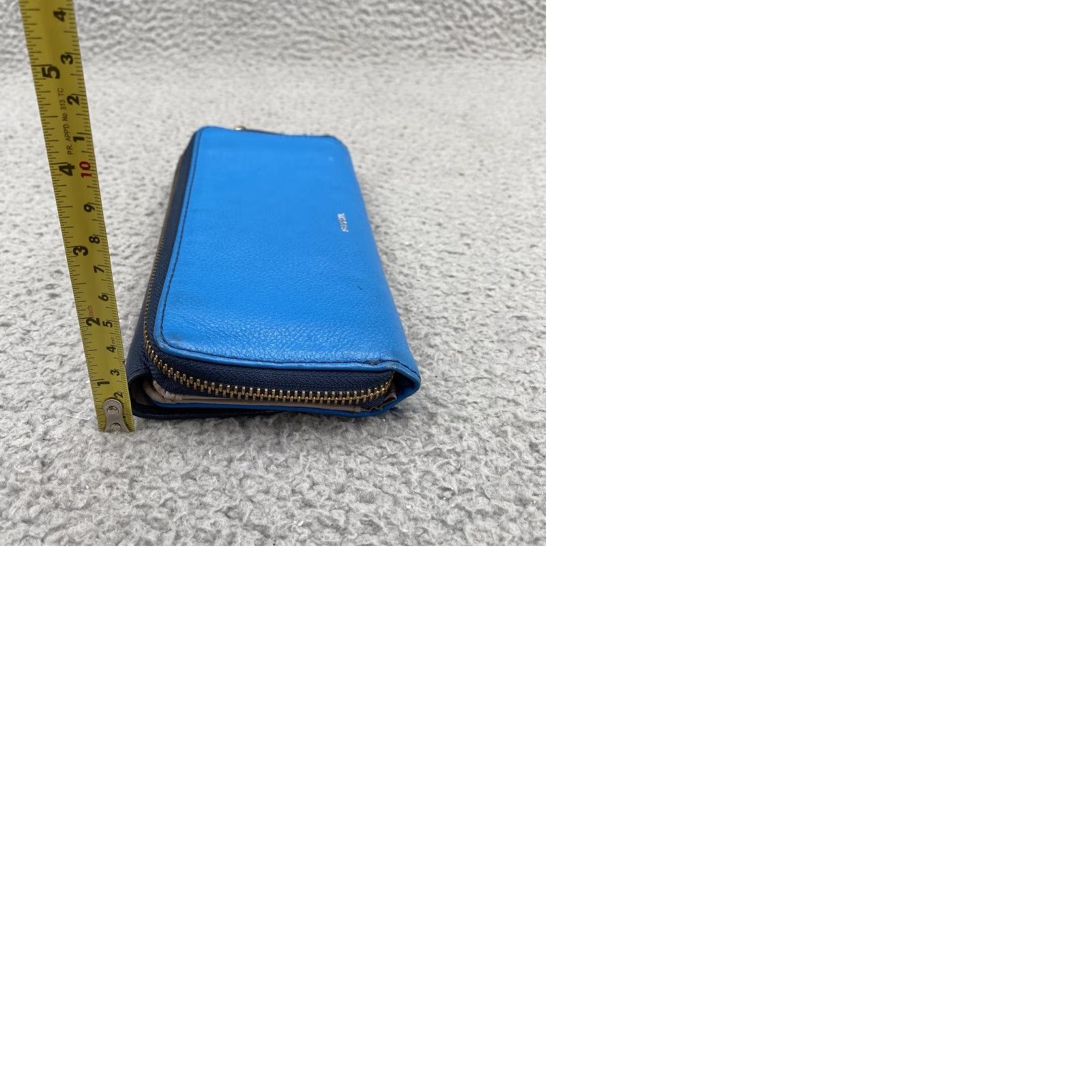 Fossil FOSSIL Leather Wallet Zip-Around Clutch Blue Lining Cards ID Divider Boho Women Medium Wallet Zip-Around (Blue) Womens Size ONE SIZE - 9 Thumbnail
