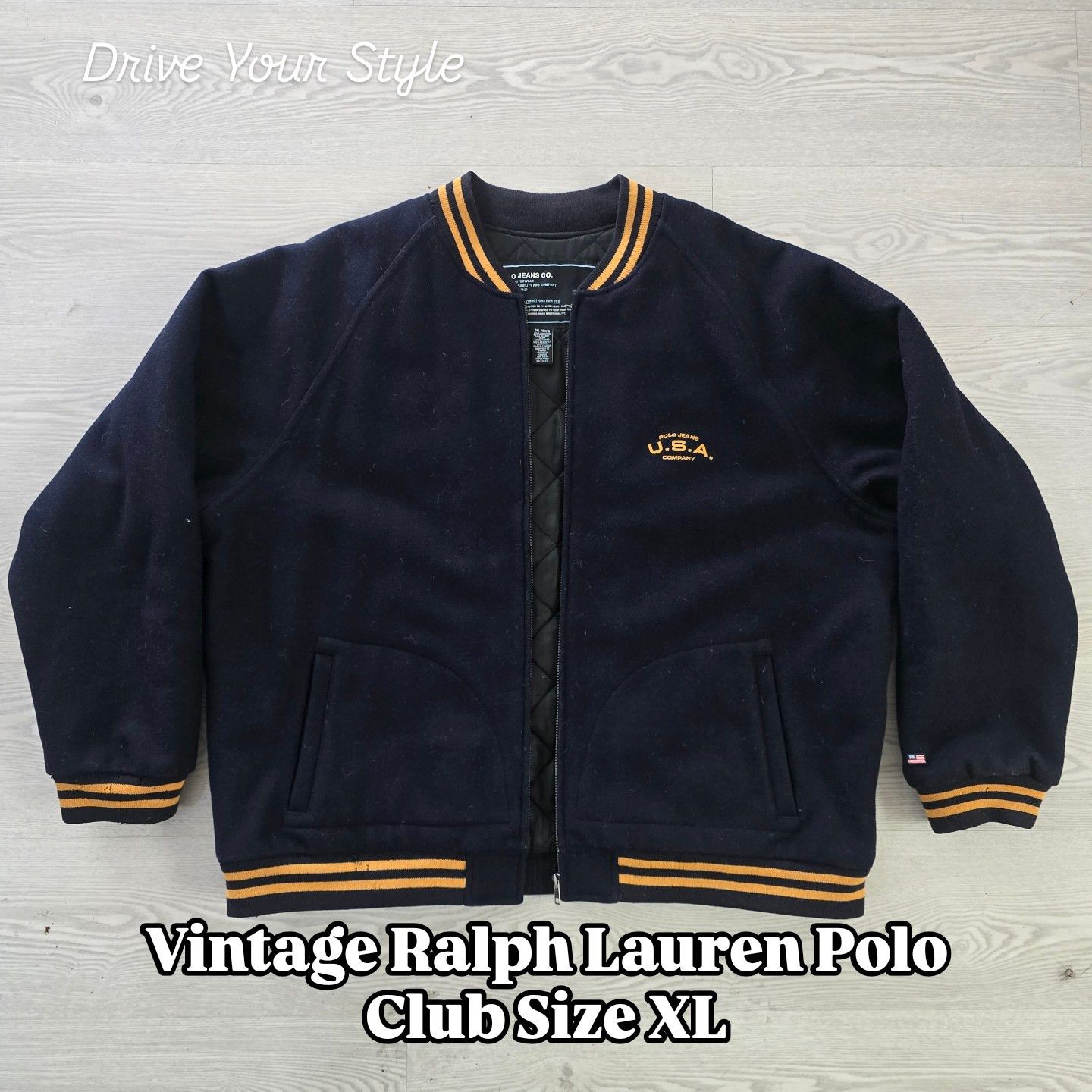 Ralph Lauren Polo Club Wool Varsity Jacket SZ:XL