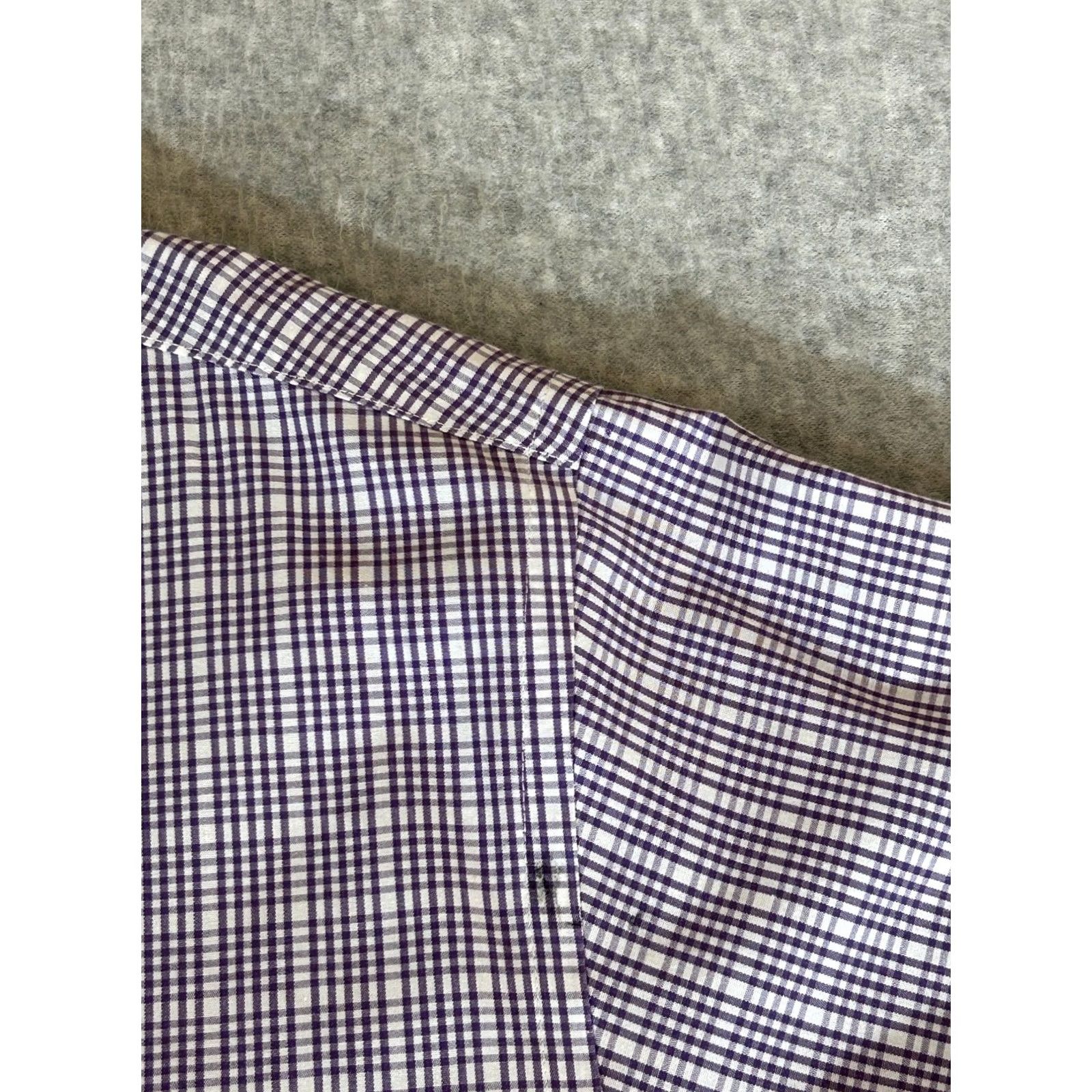 Brooks Brothers Brooks Brothers Shirt Mens Large Purple Check Long Sleeve Button Business Formal Size 42R - 3 Thumbnail