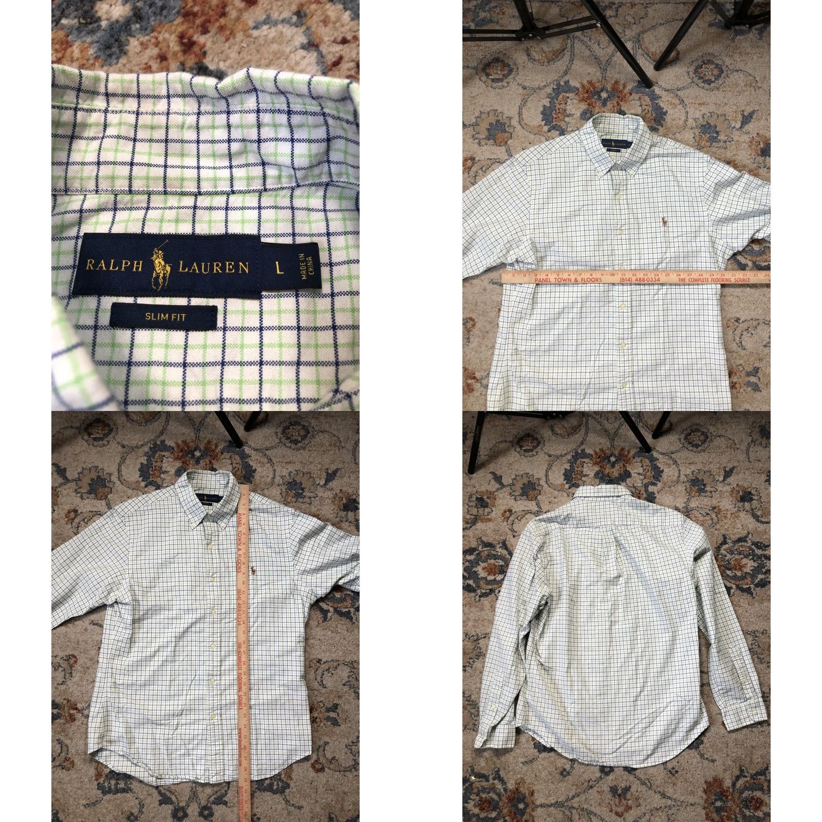 Ralph Lauren Ralph Lauren Shirt Slim Fit Button-Down Tattersall Check Pony Embroidered White Green Navy Mens Large Long Sleeve Button-Up Collared Pony Size US L / EU 52-54 / 3 - 8 Thumbnail