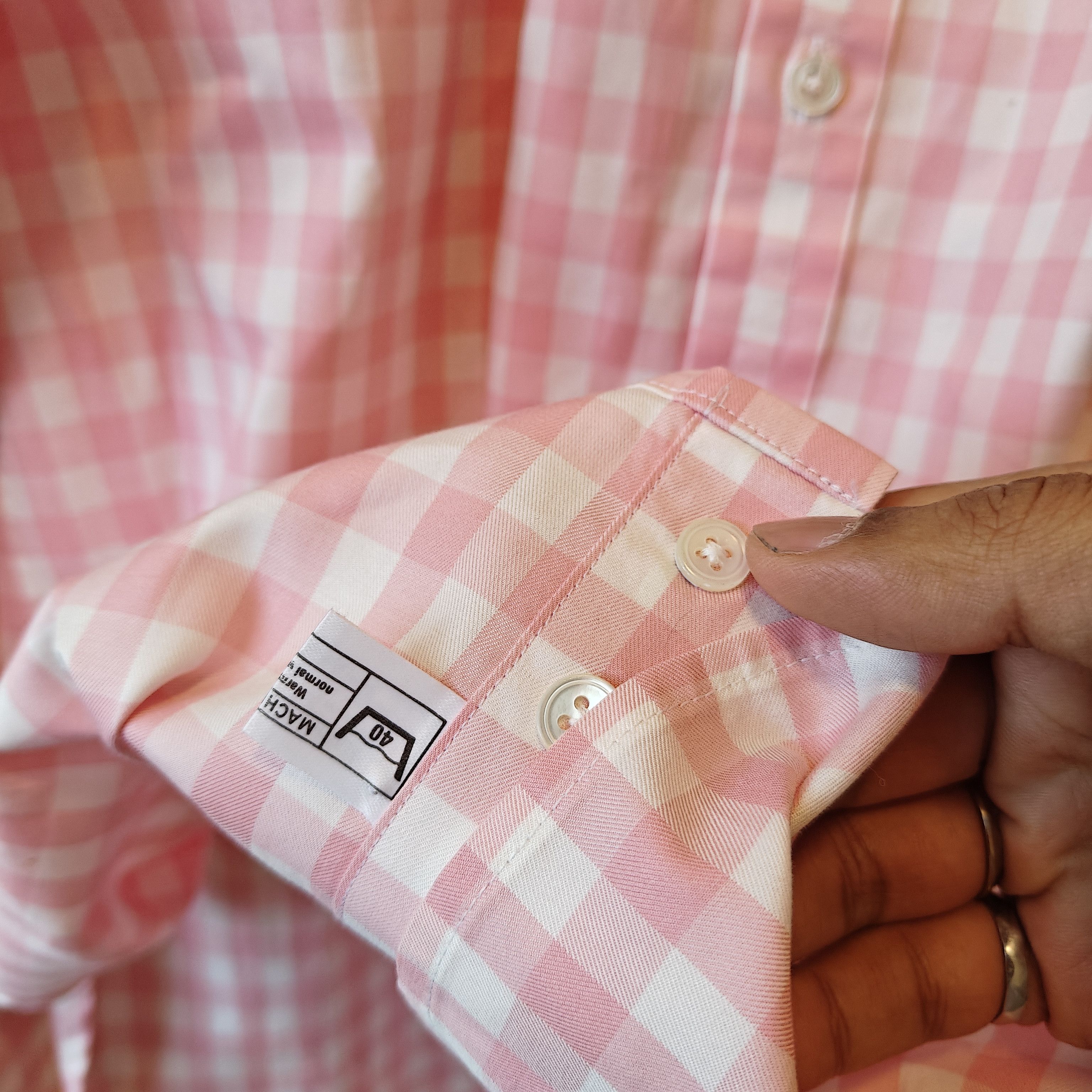 Drake's pink checkered dress shirt 16/41" drakes Size US M / EU 48-50 / 2 - 19 Thumbnail