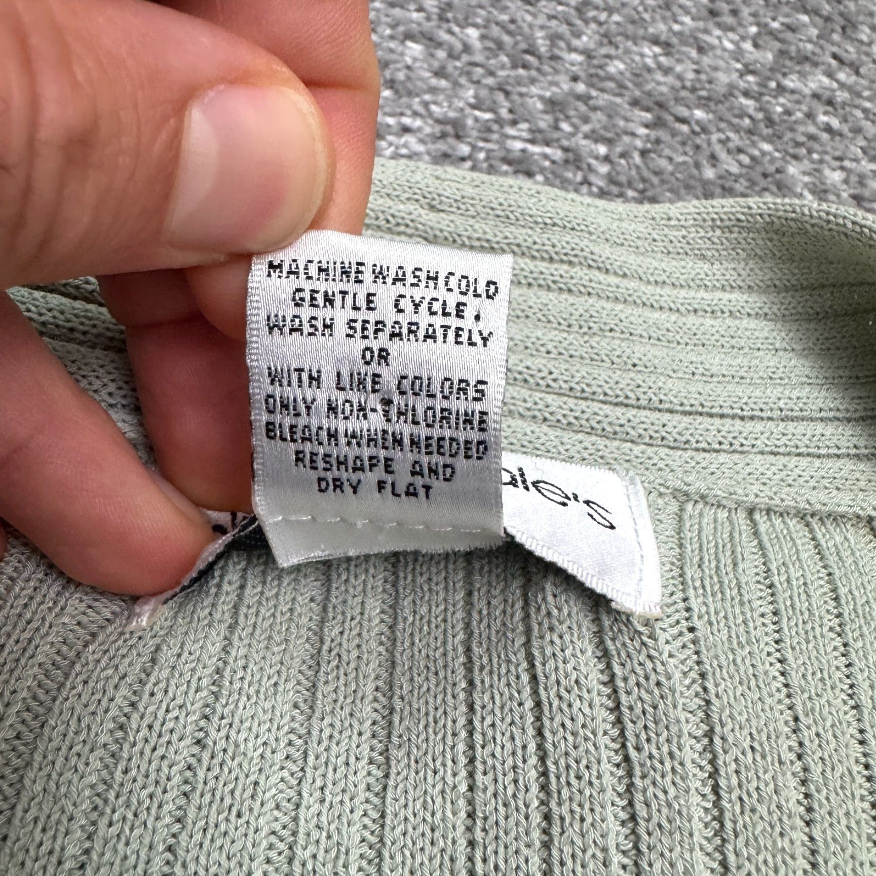 Bloomingdale's VINTAGE Bloomingdale's 90s Open Cardigan Sweater Womens Small Sage Green Classic Lightweight Size S / US 4 / IT 40 - 7 Thumbnail