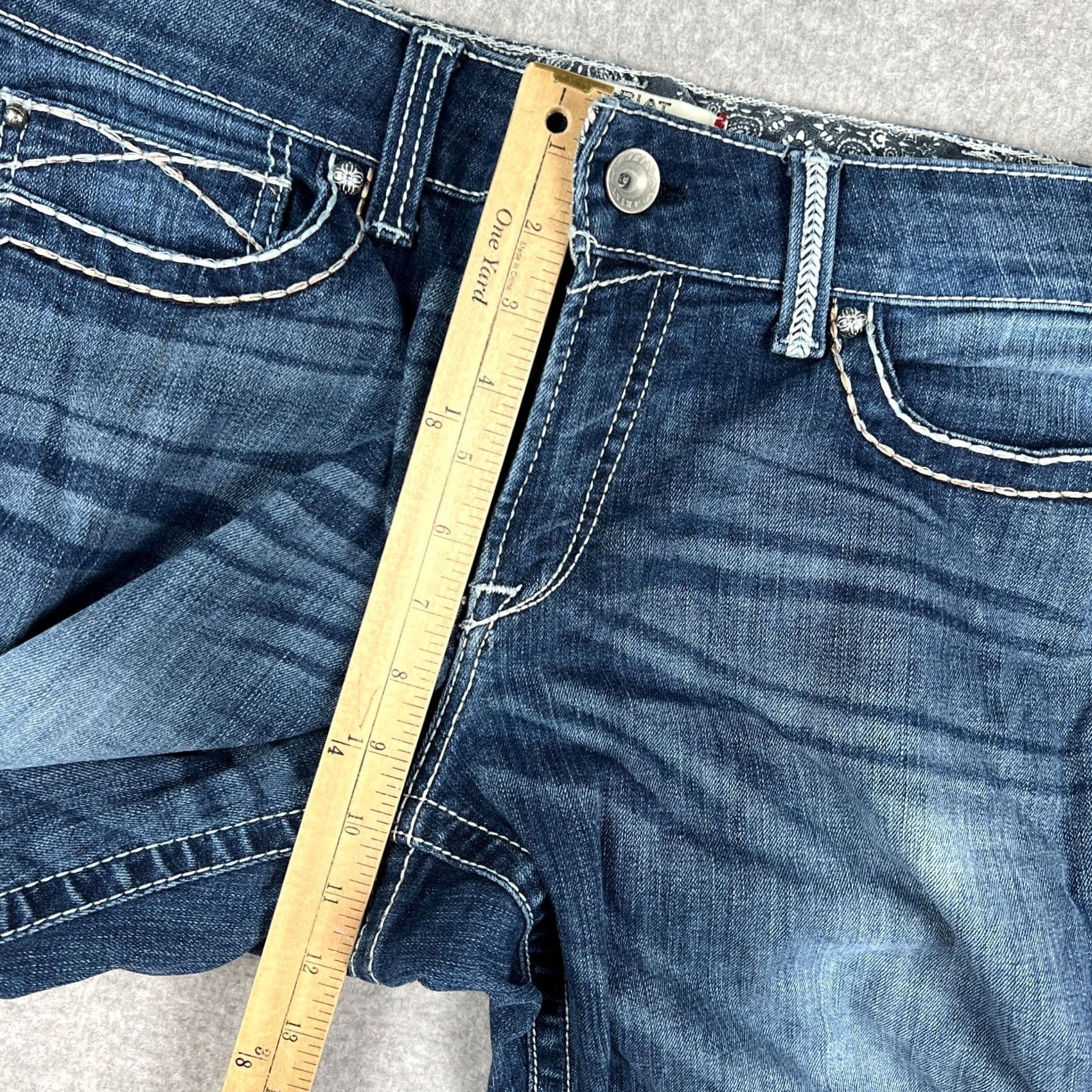 Ariat Ariat REAL Mid Rise Bootcut Jeans Stretch Denim Flap Pockets Blue 33x33 Women Western Size 24" / US 00 / IT 34 - 7 Thumbnail