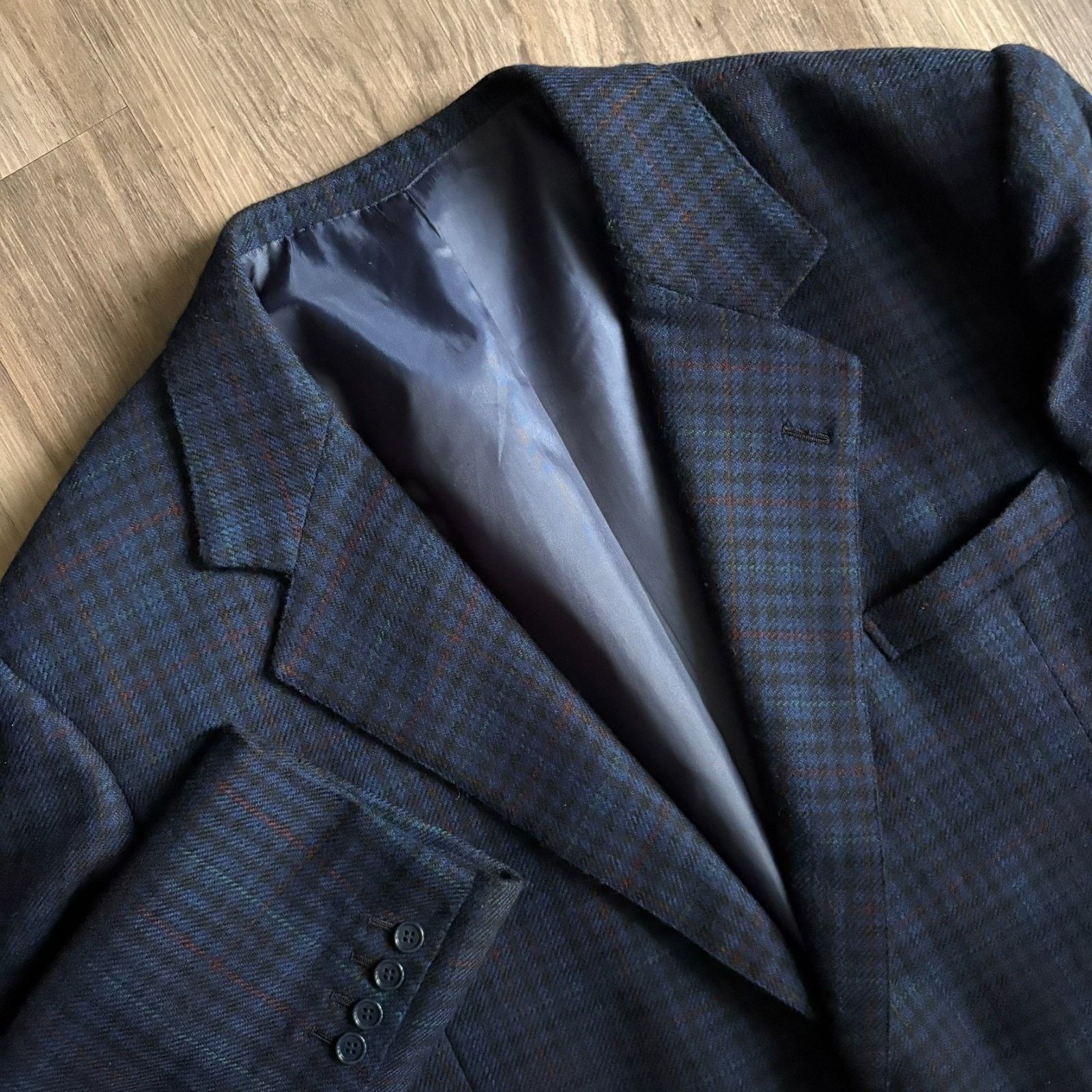 SCABAL Scabal Super 130s Wool Blue Plaid Blazer Men's Size 52R Size 52R - 1 Thumbnail