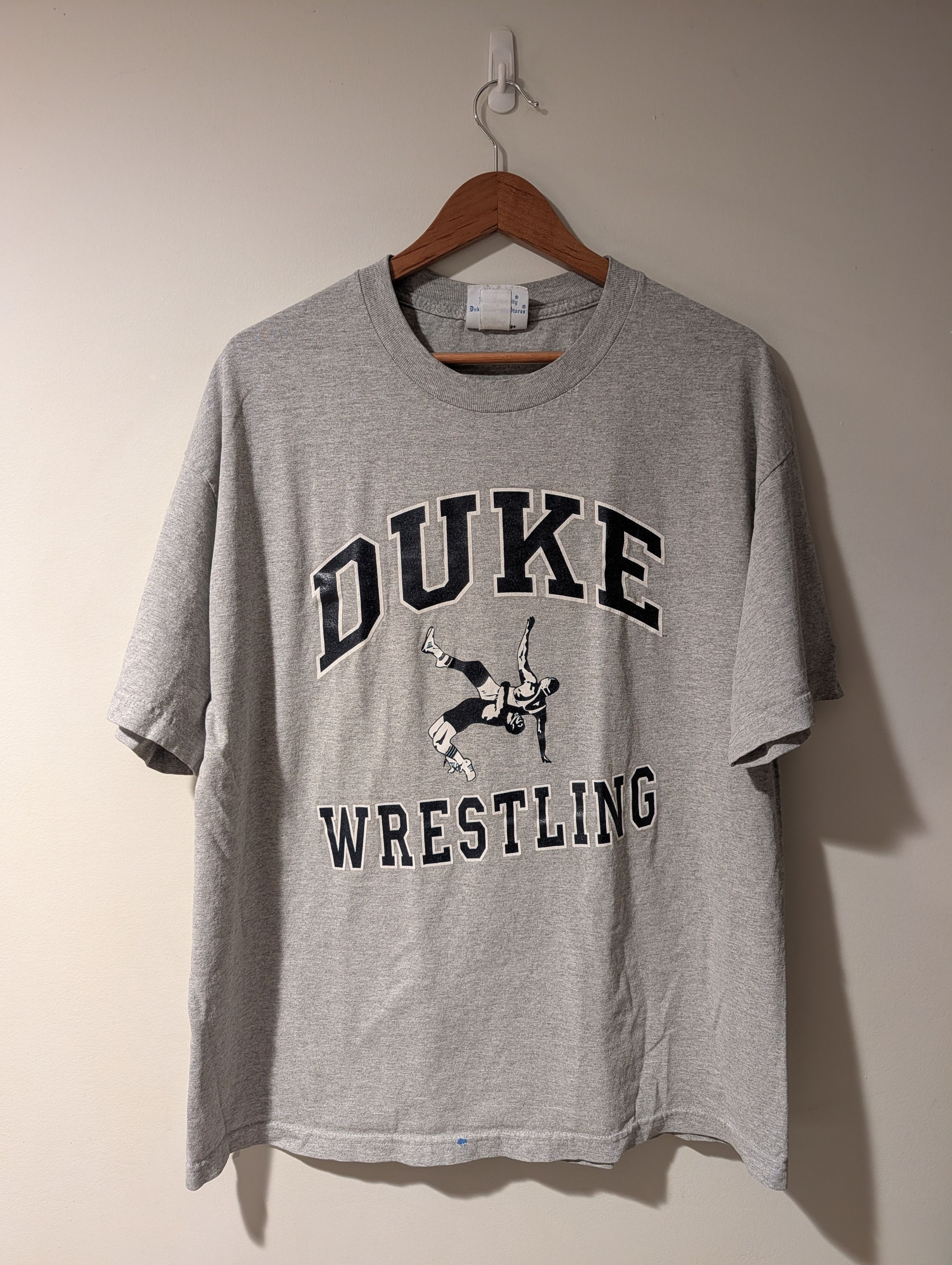 NCAA Vintage 90s Duke University Wrestling T-Shirt Blue Devil Size US XL / EU 56 / 4 - 1 Thumbnail
