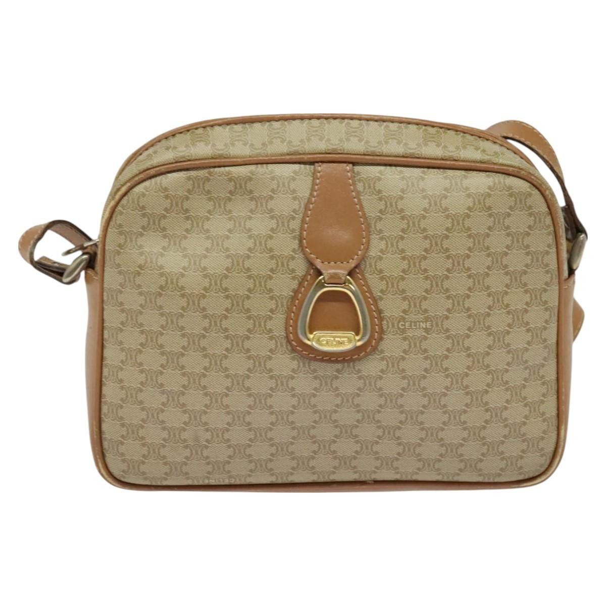 Celine CELINE Macadam Canvas Shoulder Bag Beige Gold Size ONE SIZE - 2 Thumbnail