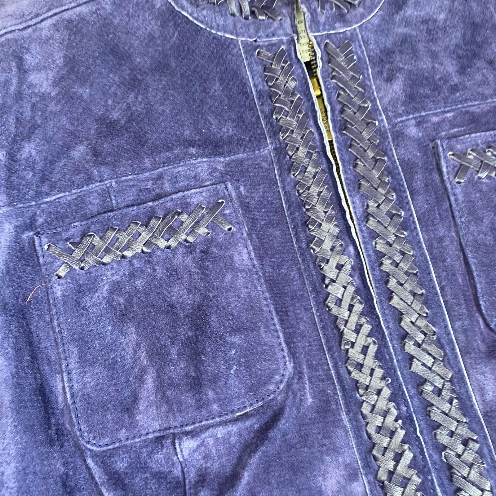 Vintage Vintage Suede Leather Jacket Purple Western Bradley Bayou Size M / US 6-8 / IT 42-44 - 6 Thumbnail