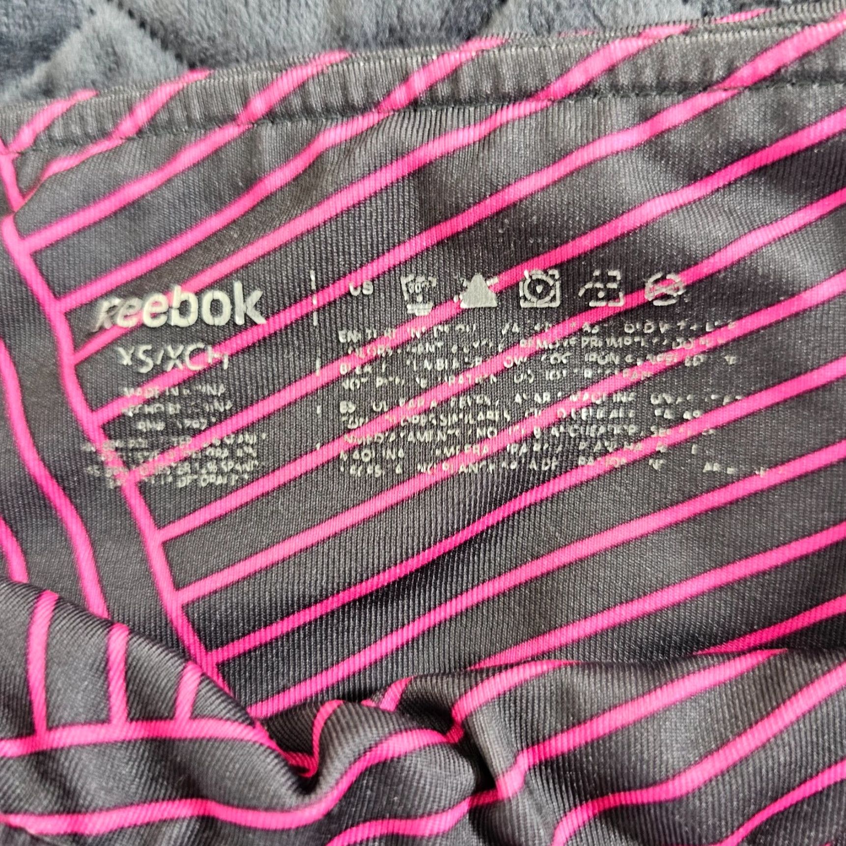 Reebok Reebok Women’s Leggings XS Cropped Gray Pink Stripe Athletic Gym Running Size 26" / US 2 / IT 38 - 2 Thumbnail