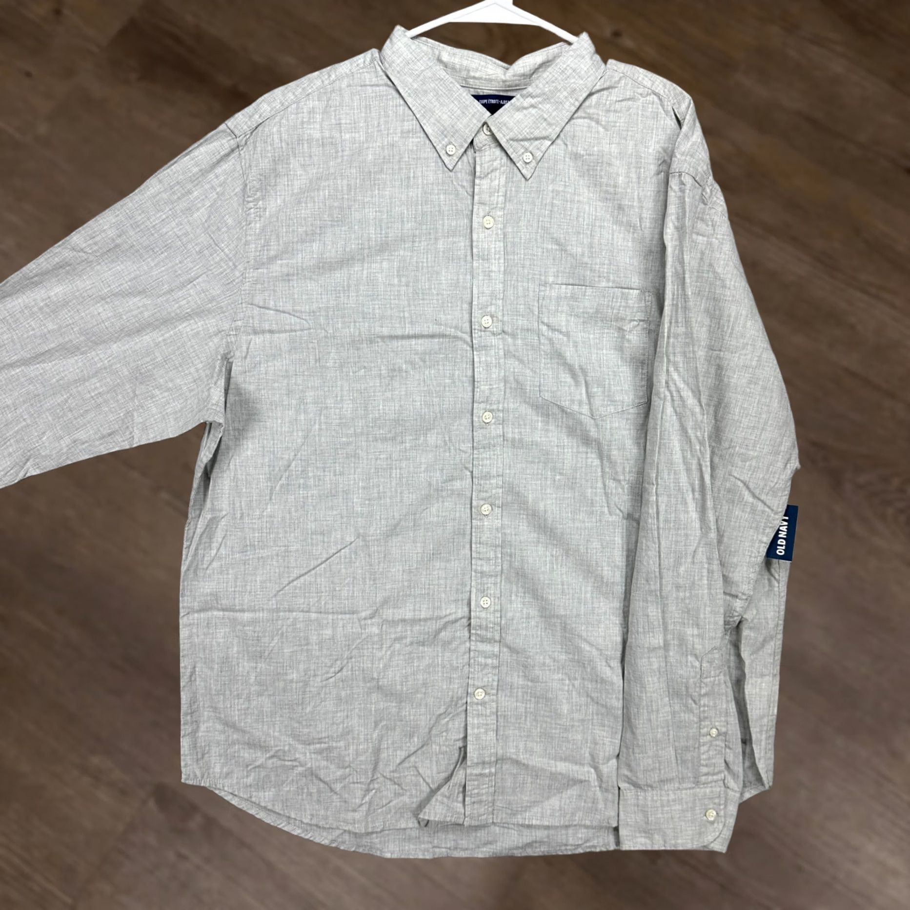 Old Navy Old Navy Adult Mens Button Down Shirt 2XL Grey Slim Fit 100% Cotton NEW Size US XXL / EU 58 / 5 - 1 Thumbnail