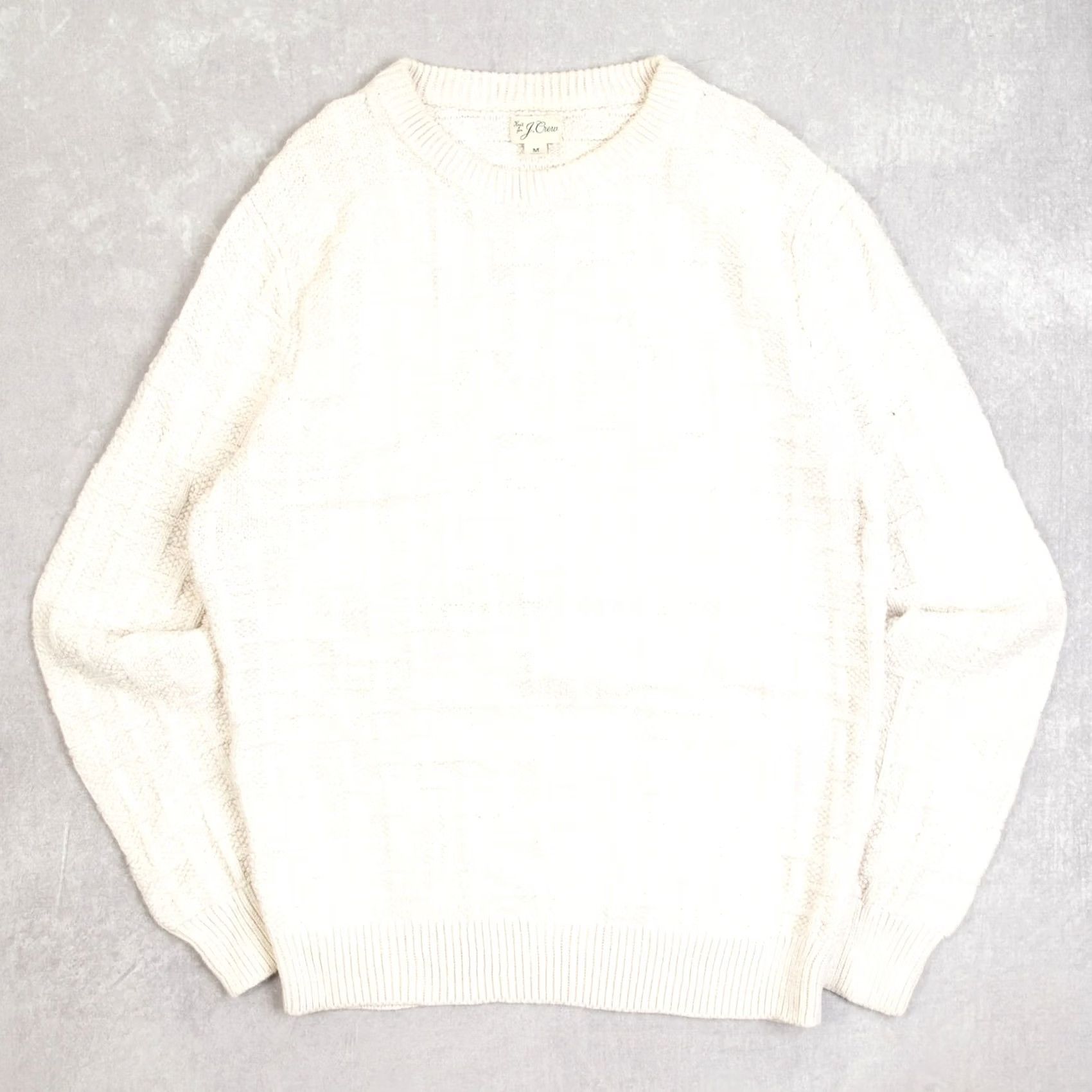 J.Crew J.Crew Men’s Vintage 1990s Grid Structured Knitted Jumper Medium Cream Jumper Size US M / EU 48-50 / 2 - 2 Thumbnail