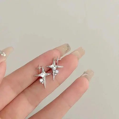 VIBE STAR Glitter Silver Earrings Size ONE SIZE - 1 Thumbnail
