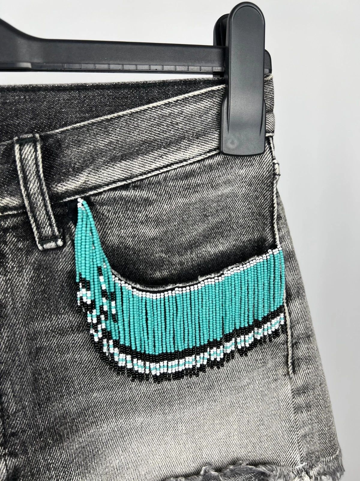 Alanui Alanui Cotton Cut-Off Embellishment Jeans Denim Shorts Size 28" / US 6 / IT 42 - 6 Thumbnail