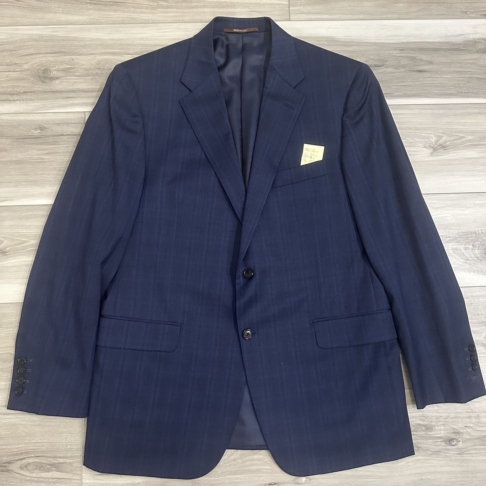 Hickey Freeman NWOT Hickey Freeman Royal Blue Window Pane Plaid Suit 42R Size 42R - 2 Thumbnail