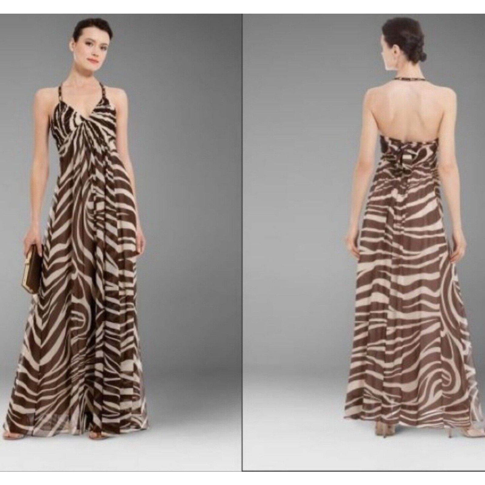 Bcbgmaxazria BCBG MAXAZRIA Silk Maxi Hatler Animal Print Dress Size 10 Size L / US 10 / IT 46 - 2 Thumbnail