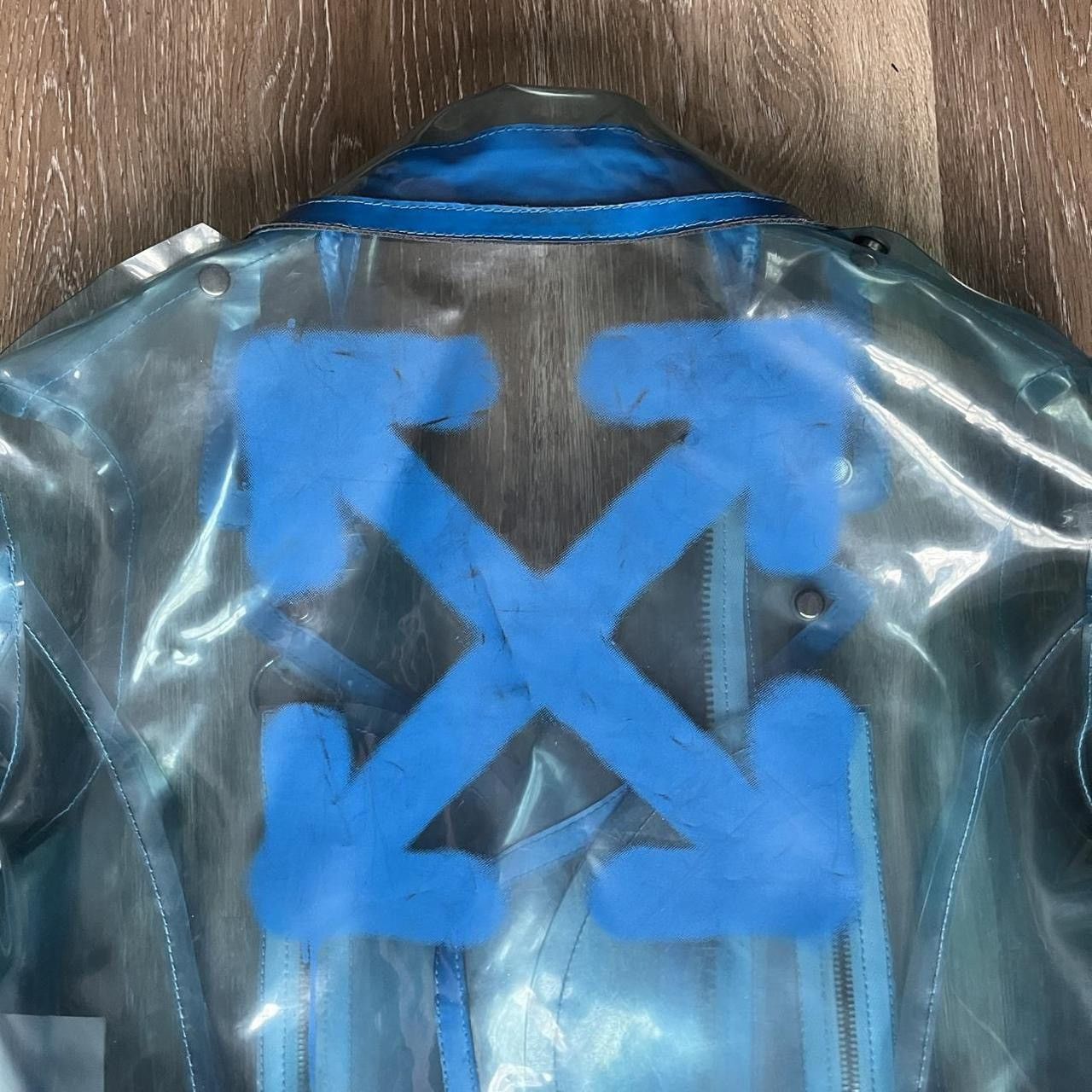 Off-White RARE 2019 off-white blue transparent cropped moto jacket Size M / US 6-8 / IT 42-44 - 3 Thumbnail