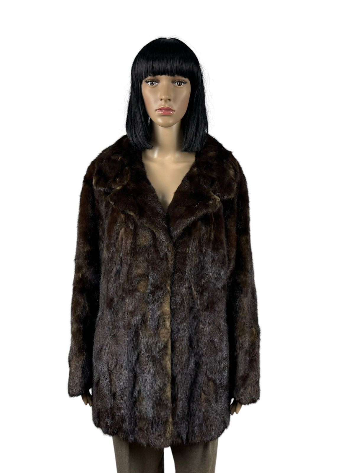 Handmade Real Genuine Mink Fur Coat Jacket Size Large Size L / US 10 / IT 46 - 1 Thumbnail