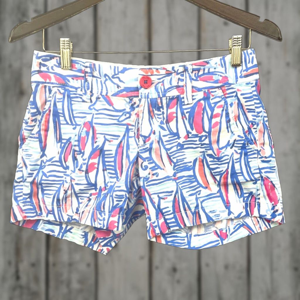 Lilly Pulitzer VINTAGE Lilly Pulitzer Callahan Shorts Womens 00 Casual Cotton Flat Front Preppy 90s Girls Size 24" / US 00 / IT 34 - 1 Thumbnail