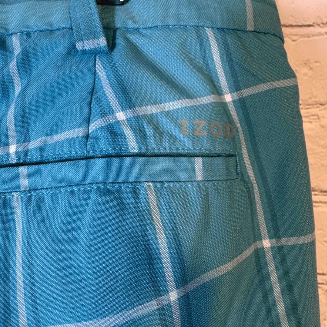 Izod Izod Pants Mens 34 Blue Plaid Athletic Waistband Polyester Chino Golf Department Men Size US 34 / EU 50 - 3 Thumbnail