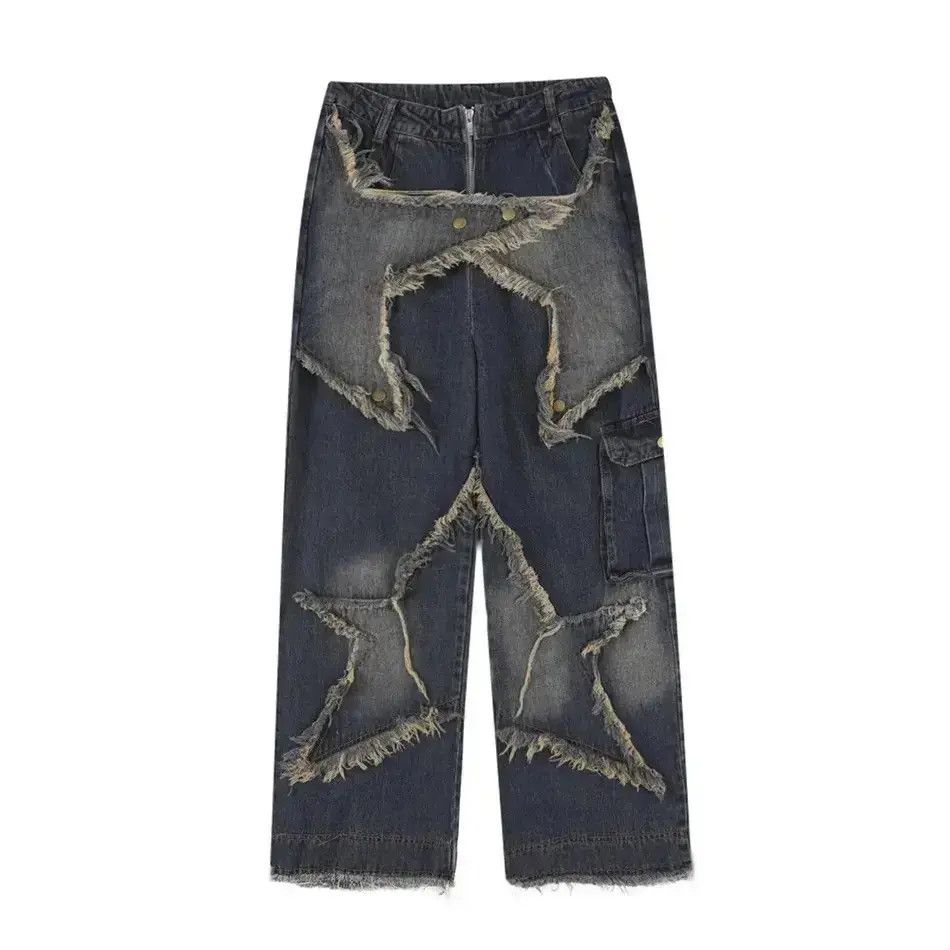 Japanese Brand Sticking Pentagram straight star jeans Size US 32 / EU 48 - 1 Thumbnail