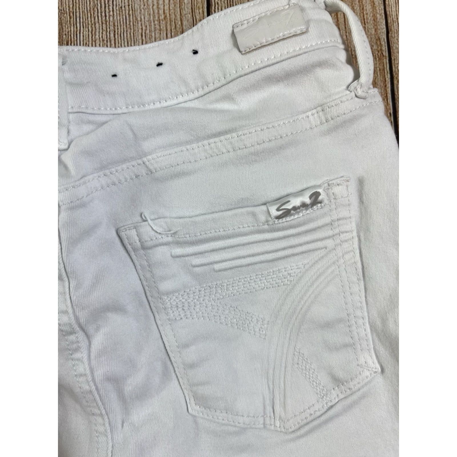 Vintage Seven7 White Dove Ankle Cropped Jeans Size 4 Slim Women Size 27" / US 4 / IT 40 - 7 Thumbnail