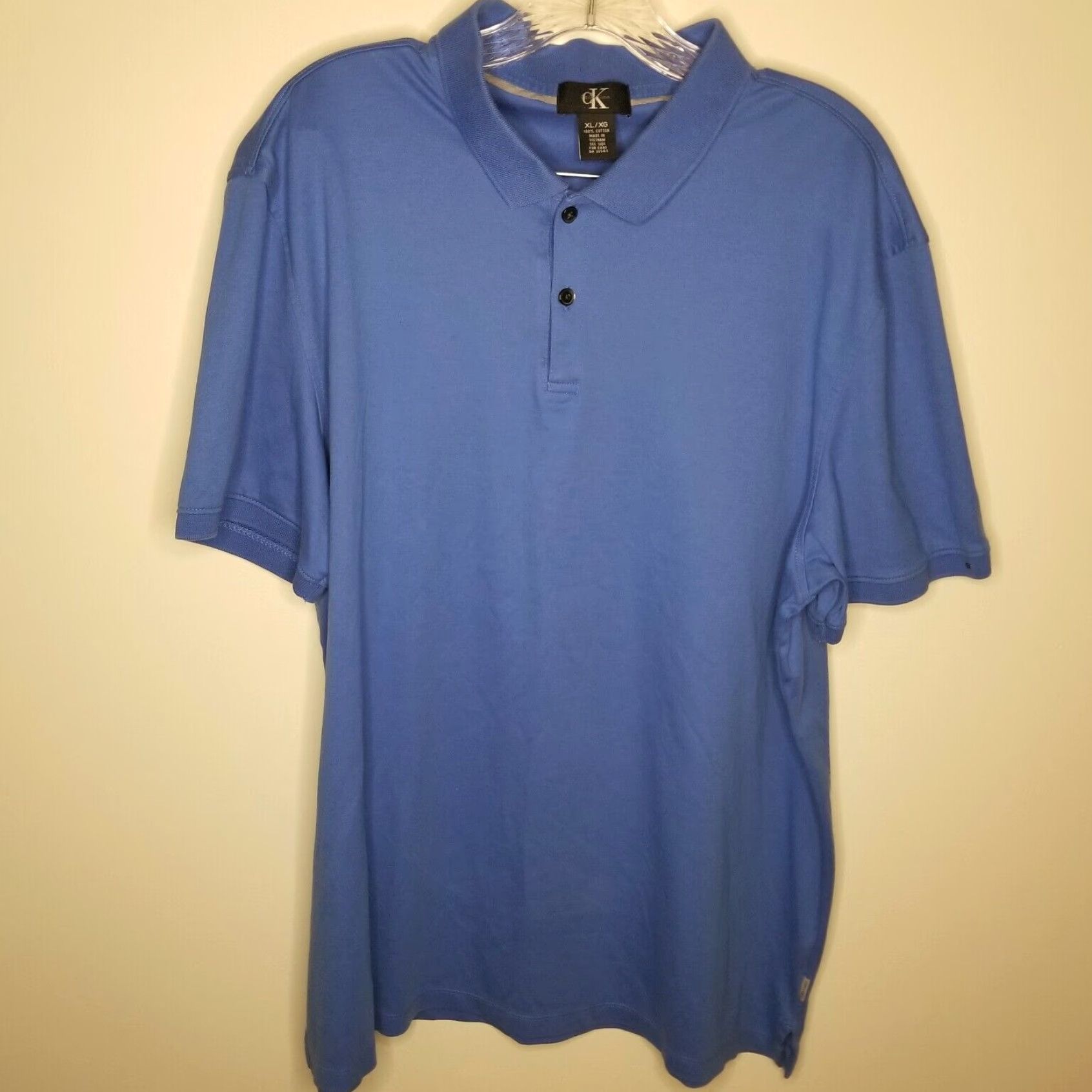 Calvin Klein Calvin Klein Super Soft Mens Blue Short Sleeve Polo Shirt XL Size US XL / EU 56 / 4 - 1 Thumbnail