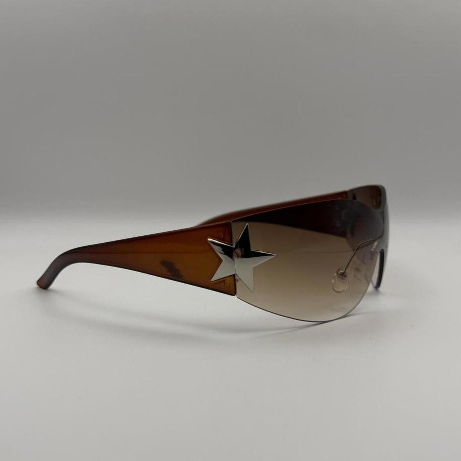 Other y2k 2000s vintage style brown tea frameless star sunglasses Size ONE SIZE - 6 Thumbnail
