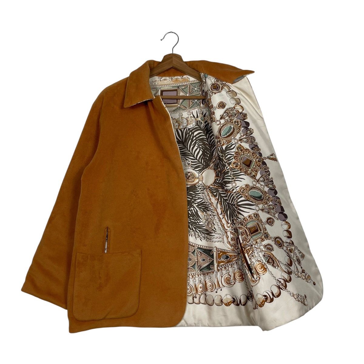Hermes Vintage Hermes Terres Precieuses Silk Wool Reversible Jacket Size S / US 4 / IT 40 - 14 Thumbnail