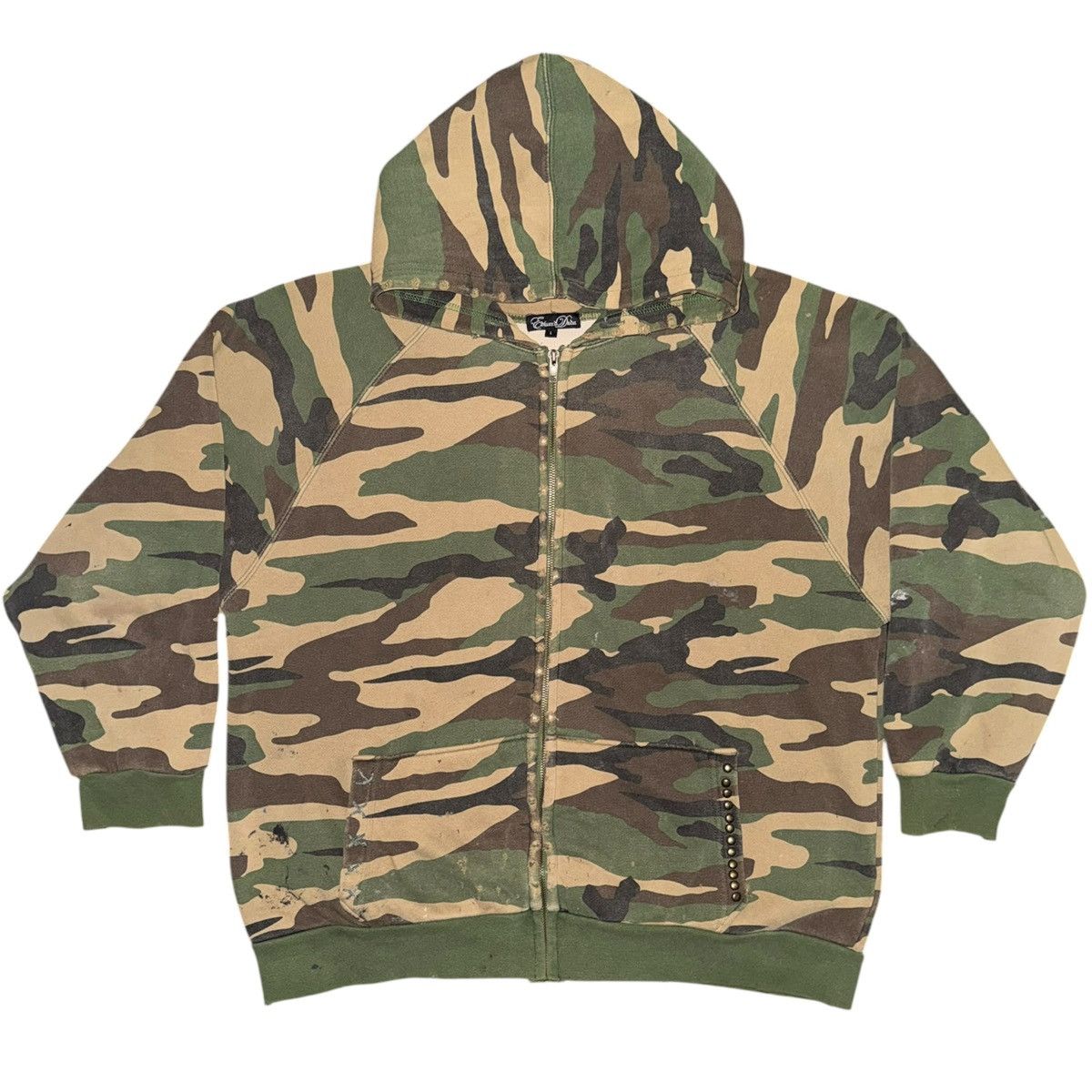 Dragonfly 1990s Archive Gothic/Emo Waffle Lined Camo Zip Up Hoodie Size US XL / EU 56 / 4 - 3 Thumbnail