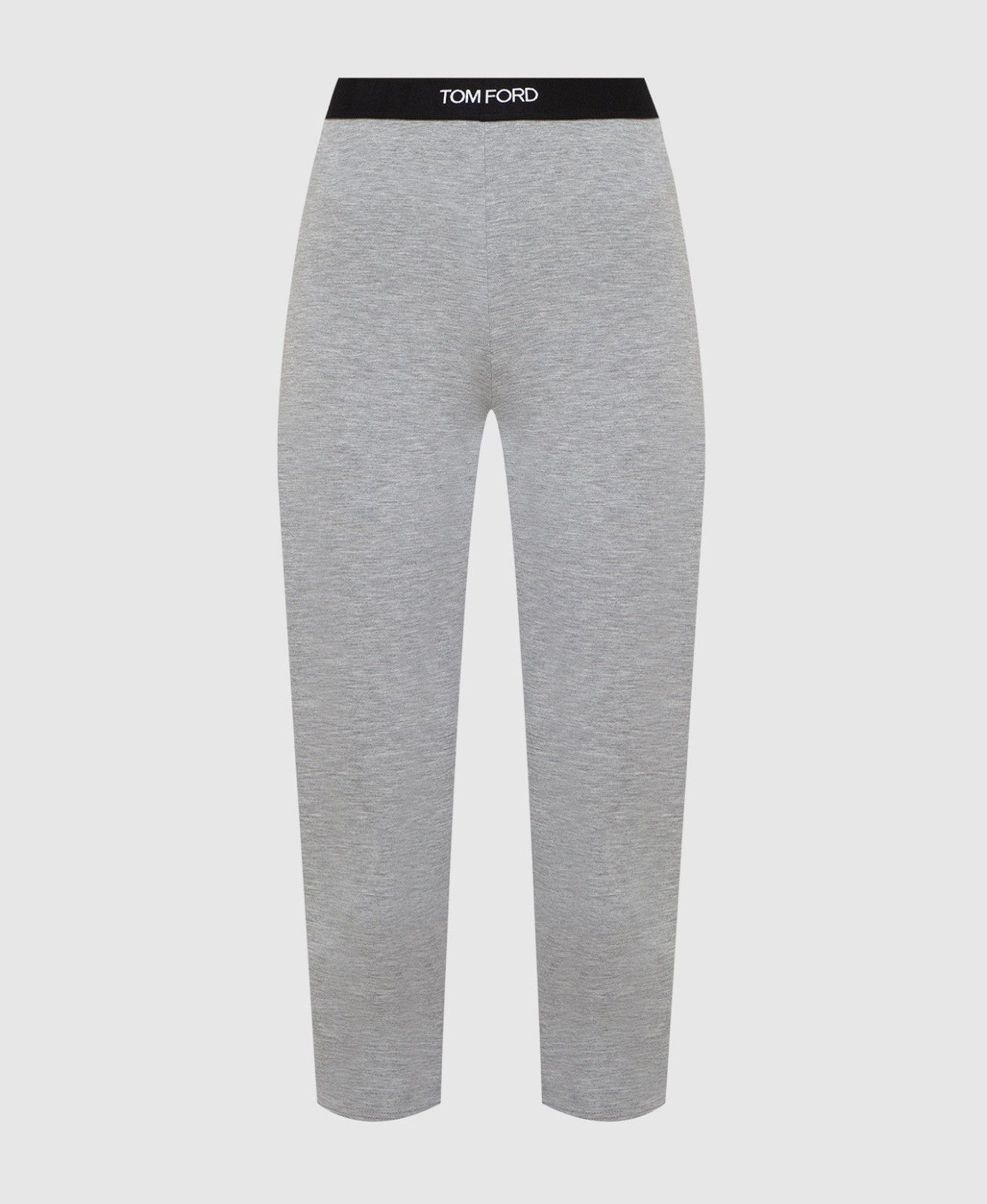Tom Ford Tom Ford Gray Stretch-Modal Logo-Detailed Leggings Size 24" / US 00 / IT 34 - 1 Thumbnail