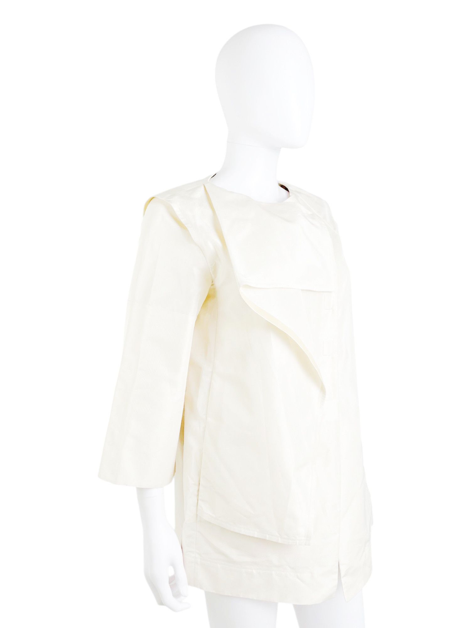 Balenciaga by Nicolas Ghesquière S/S 2009 Asymmetric White Kimono Size M / US 6-8 / IT 42-44 - 2 Thumbnail