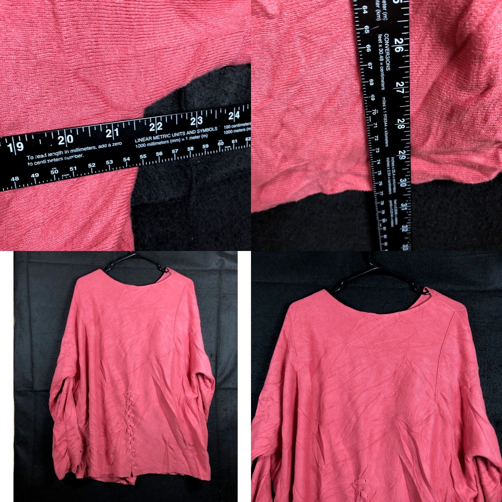 Pinko J Jill Womens Sweater Blush Pink Crew Neck Long Sleeve Criss Cross Back Large Size L / US 10 / IT 46 - 8 Thumbnail