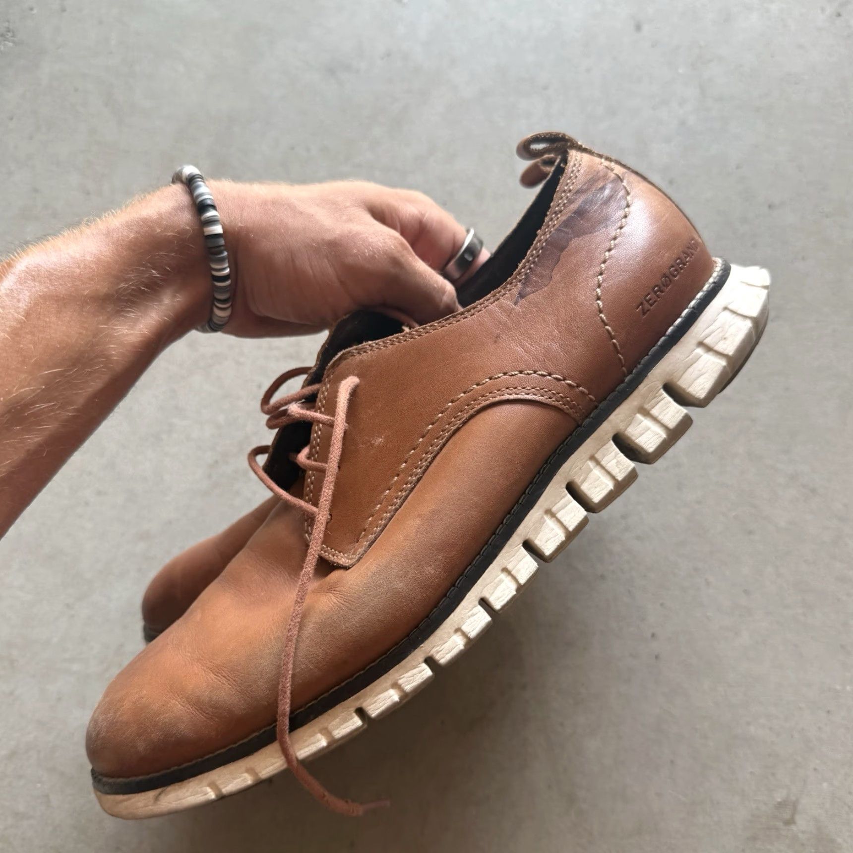 Cole Haan Cole Haan Zerogrand Plain Toe Oxford Mens Size 9 British Tan Brown C35591 Size ONE SIZE - 7 Thumbnail