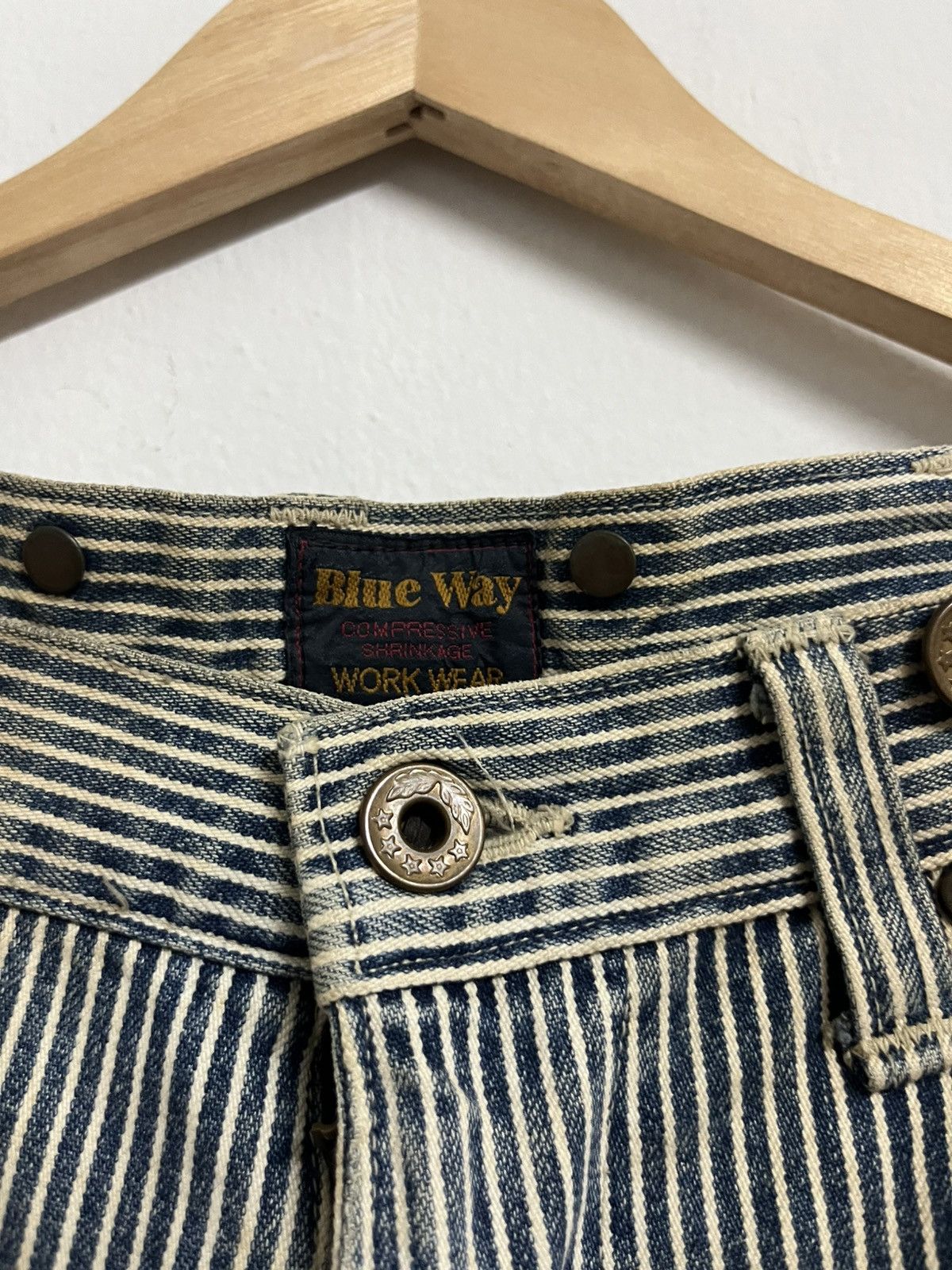 Le Grande Bleu (L.G.B.) Blue Way Workwear Hickory Denim Size US 30 / EU 46 - 7 Thumbnail