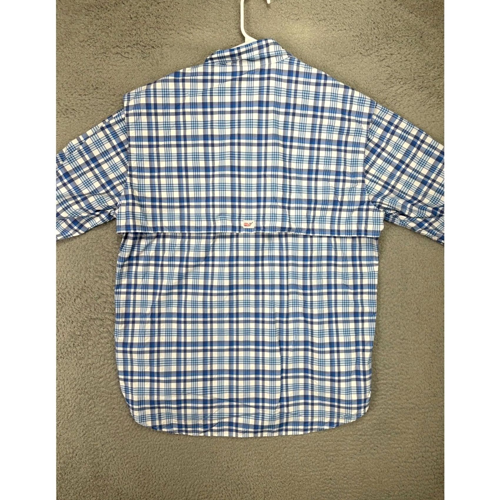 Vineyard Vines Vineyard Vines Harbor Shirt Mens Medium Blue Plaid Nylon Button-Up Short Sleeve Casual Outdoor Quick Dry Size US M / EU 48-50 / 2 - 3 Thumbnail