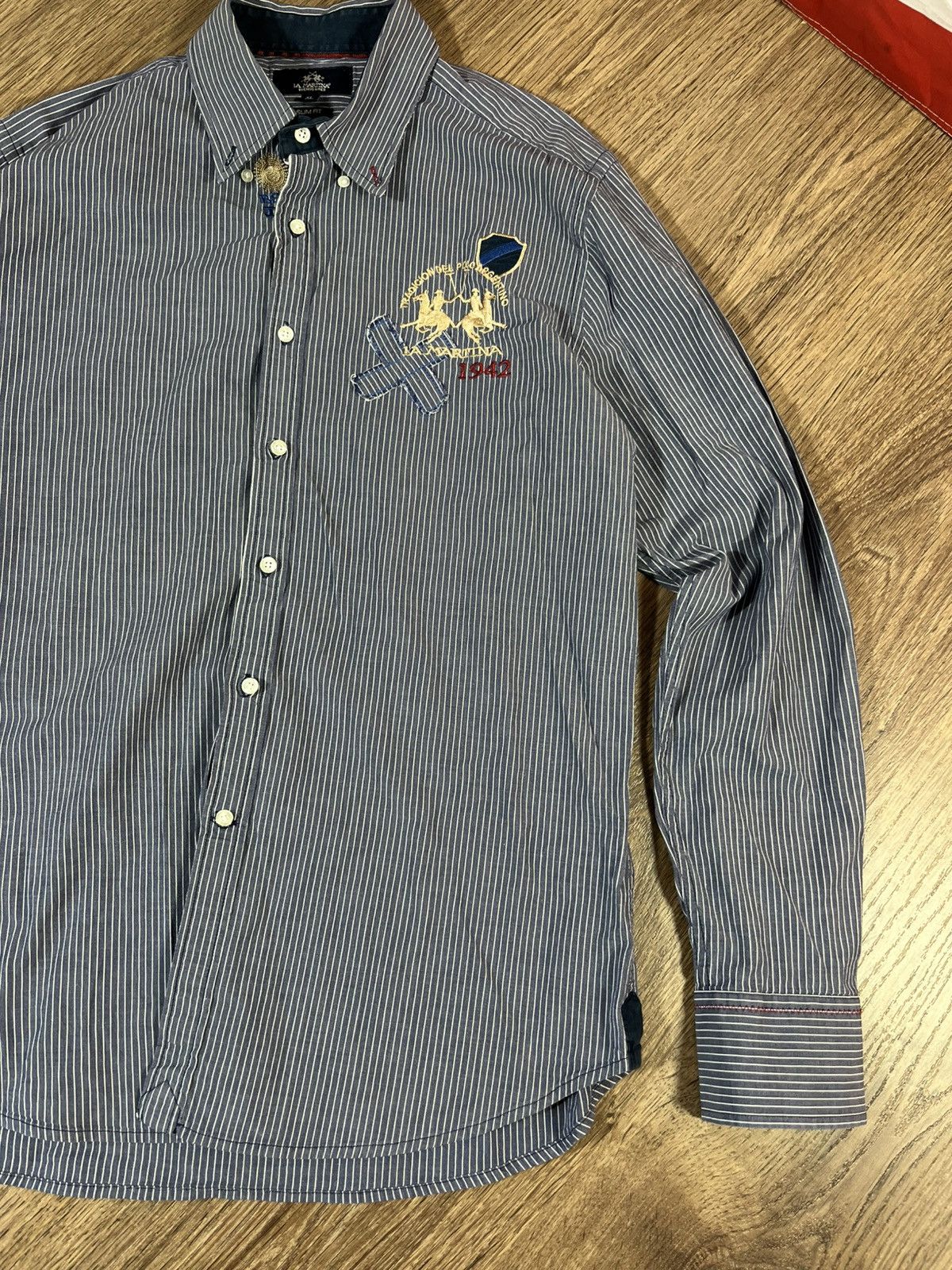 La Martina La Martina Argentina Big Logo Button Up Shirt 👔 Size US XL / EU 56 / 4 - 3 Thumbnail
