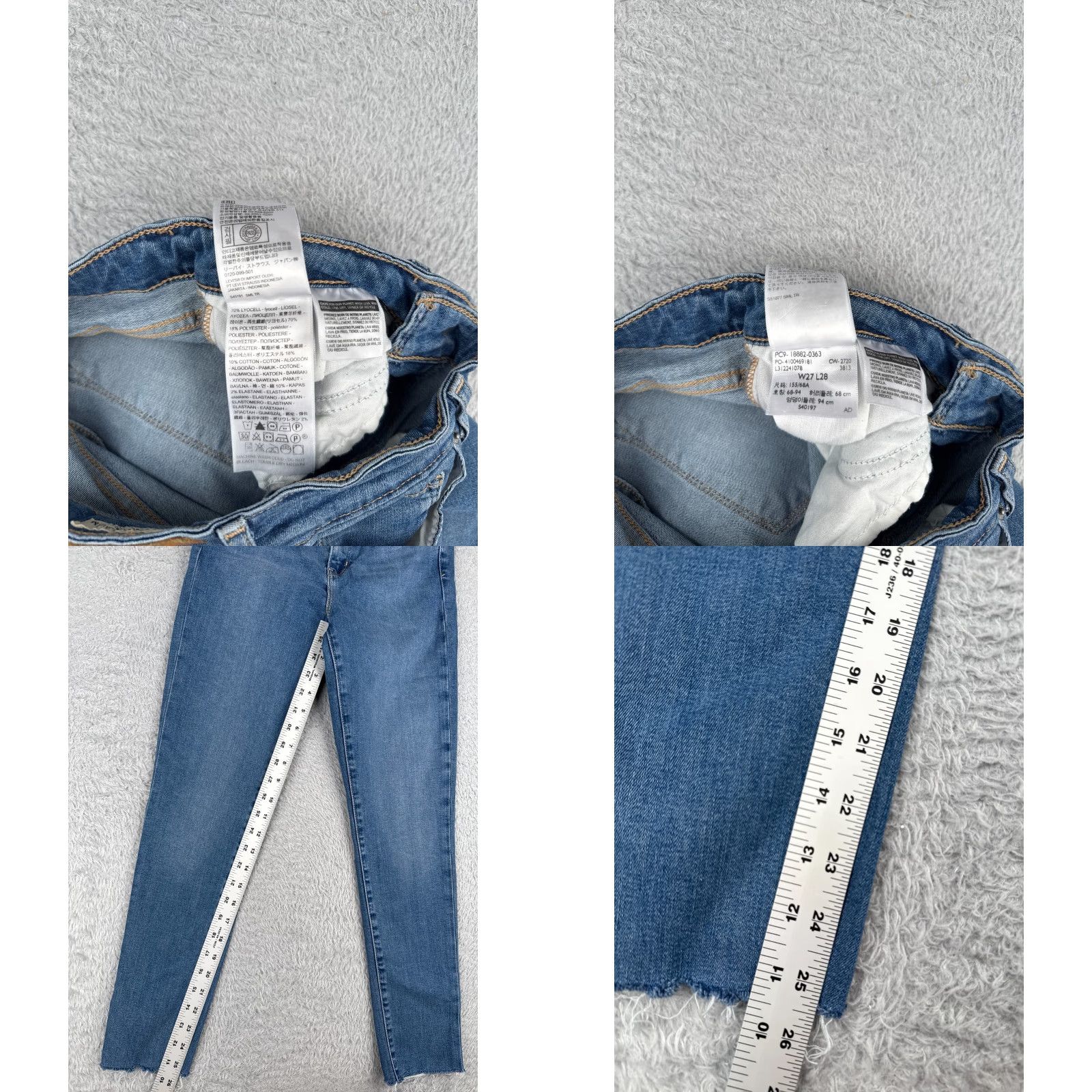 Levi's VINTAGE Levi's Jeans Women 27 Blue Denim Skinny High Rise 721 Big E Cotton 25x26 Jeans Size 27" / US 4 / IT 40 - 8 Thumbnail
