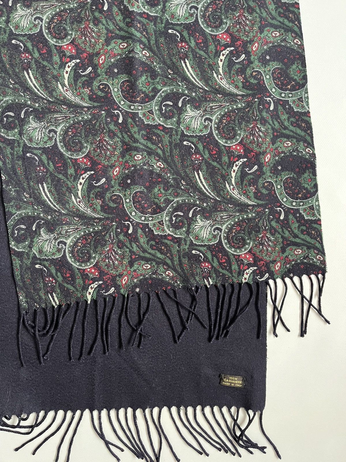 Loro Piana Inc Loro Piana Cashmere Wool Blue Paisley Scarf Scarve Size ONE SIZE - 11 Thumbnail