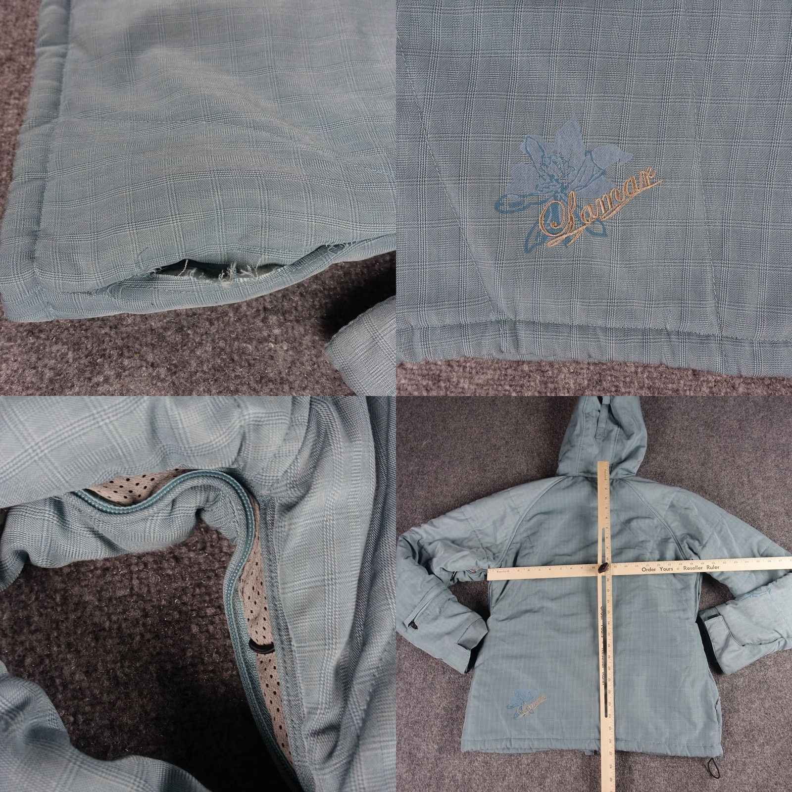Vintage Lamar Jacket Womens Large Blue Faux Fur Trim Snow Coat Skiing Hood Stylish Snowboard Size L / US 10 / IT 46 - 8 Thumbnail