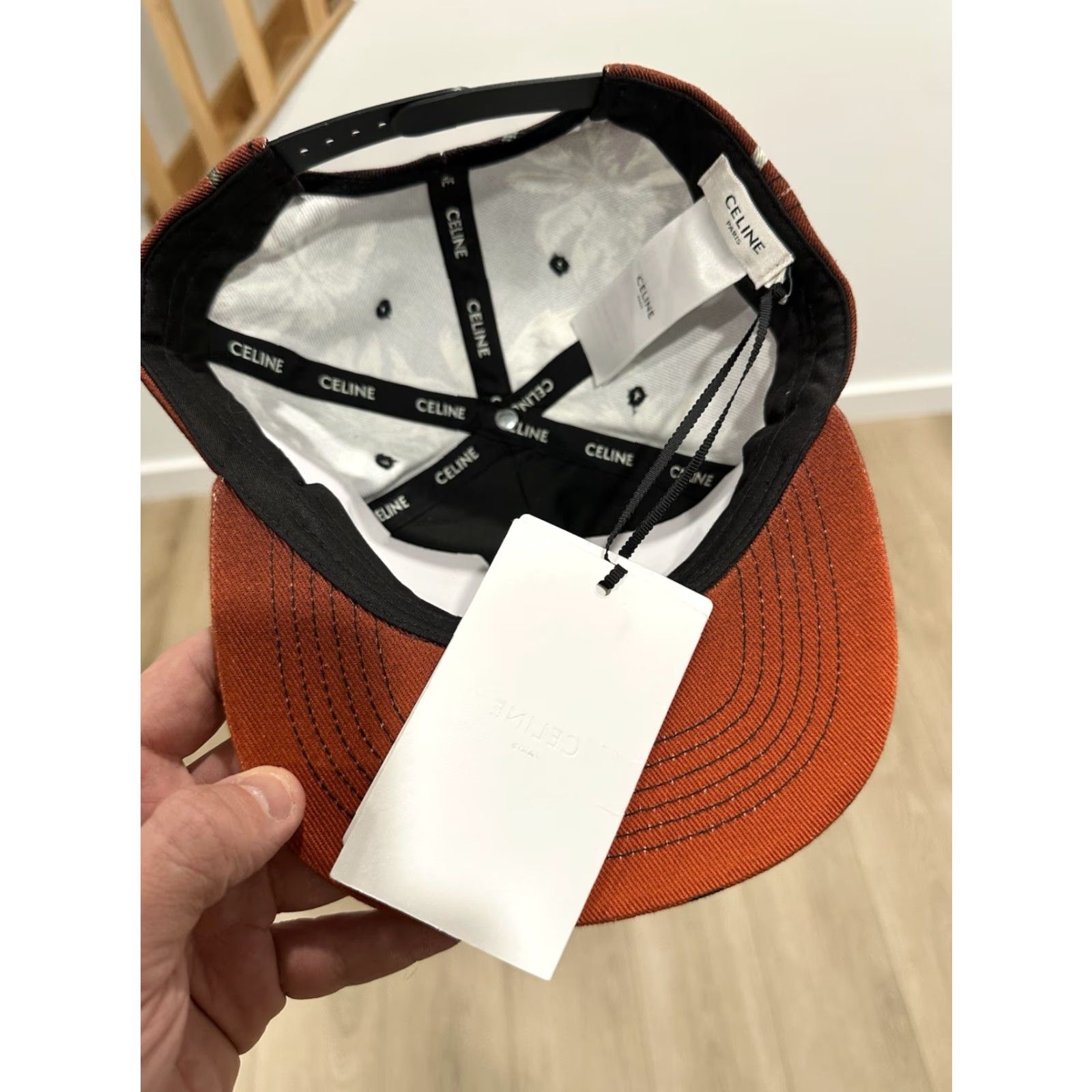 Celine NWT CELINE Hat Snapback Palm Trees Size Large Unisex Baseball Cap Black/Red Cotton Polyester Size ONE SIZE - 6 Thumbnail