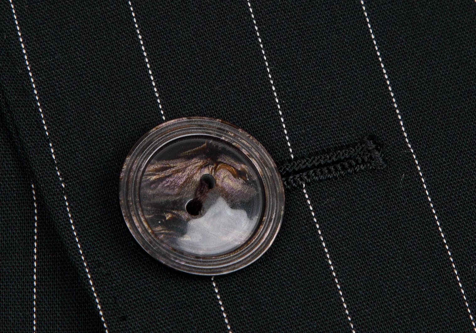 Jean Paul Gaultier Wool Stripe Jacket in Black, Size 48 Size US M / EU 48-50 / 2 - 9 Thumbnail