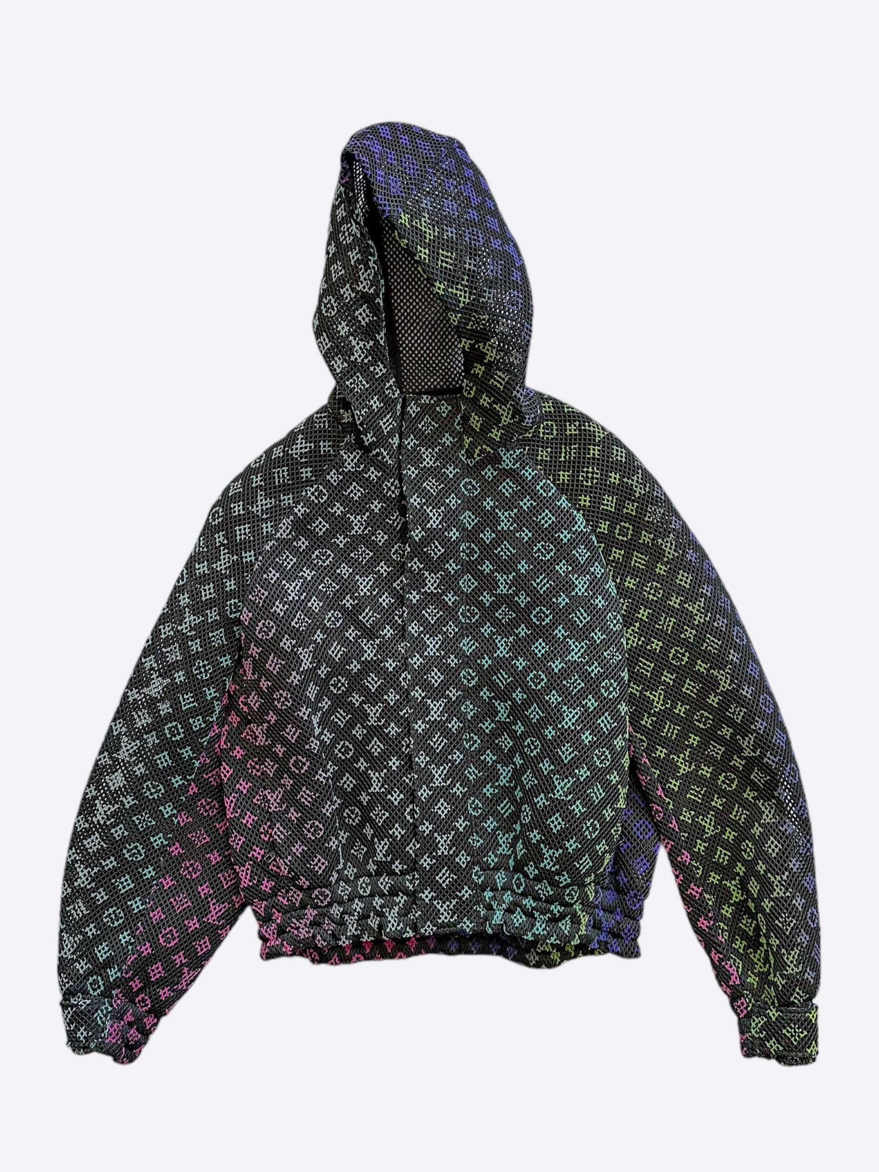 image of Louis Vuitton Black Rainbow Gradient Mesh Bomber Jacket, Men's (Size 2XL)