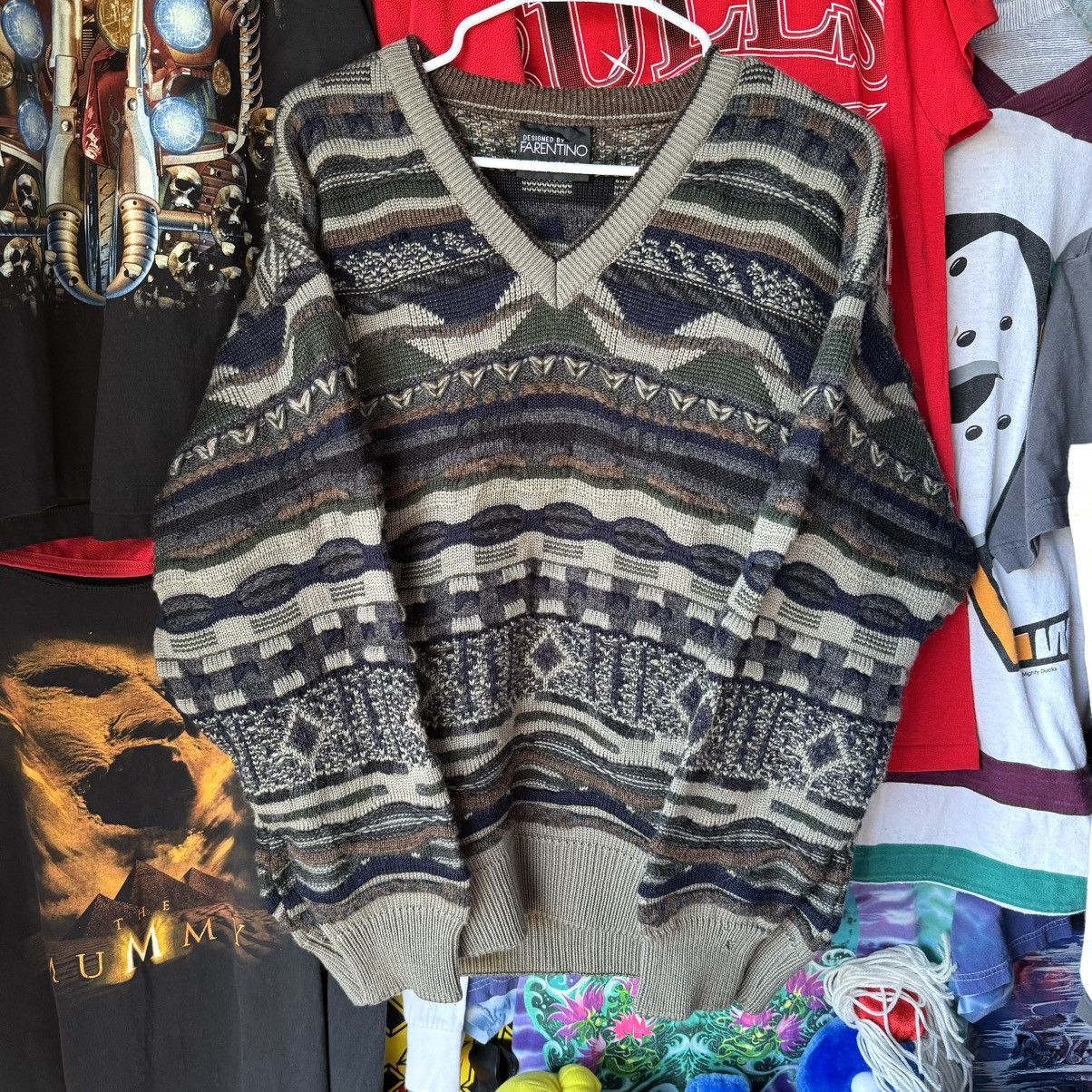 Coogi × Man Made In Australia × Vintage Vintage Farentino 3D Cable Knit Coogi Style Sweater Earth Size US L / EU 52-54 / 3 - 1 Thumbnail