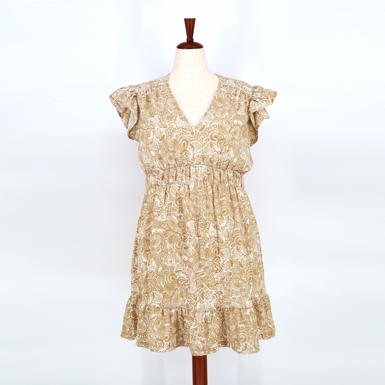 Michael Kors Michael Kors Women Paisley Boho Ruffle Mini Dress Size L Size L / US 10 / IT 46 - 1 Thumbnail
