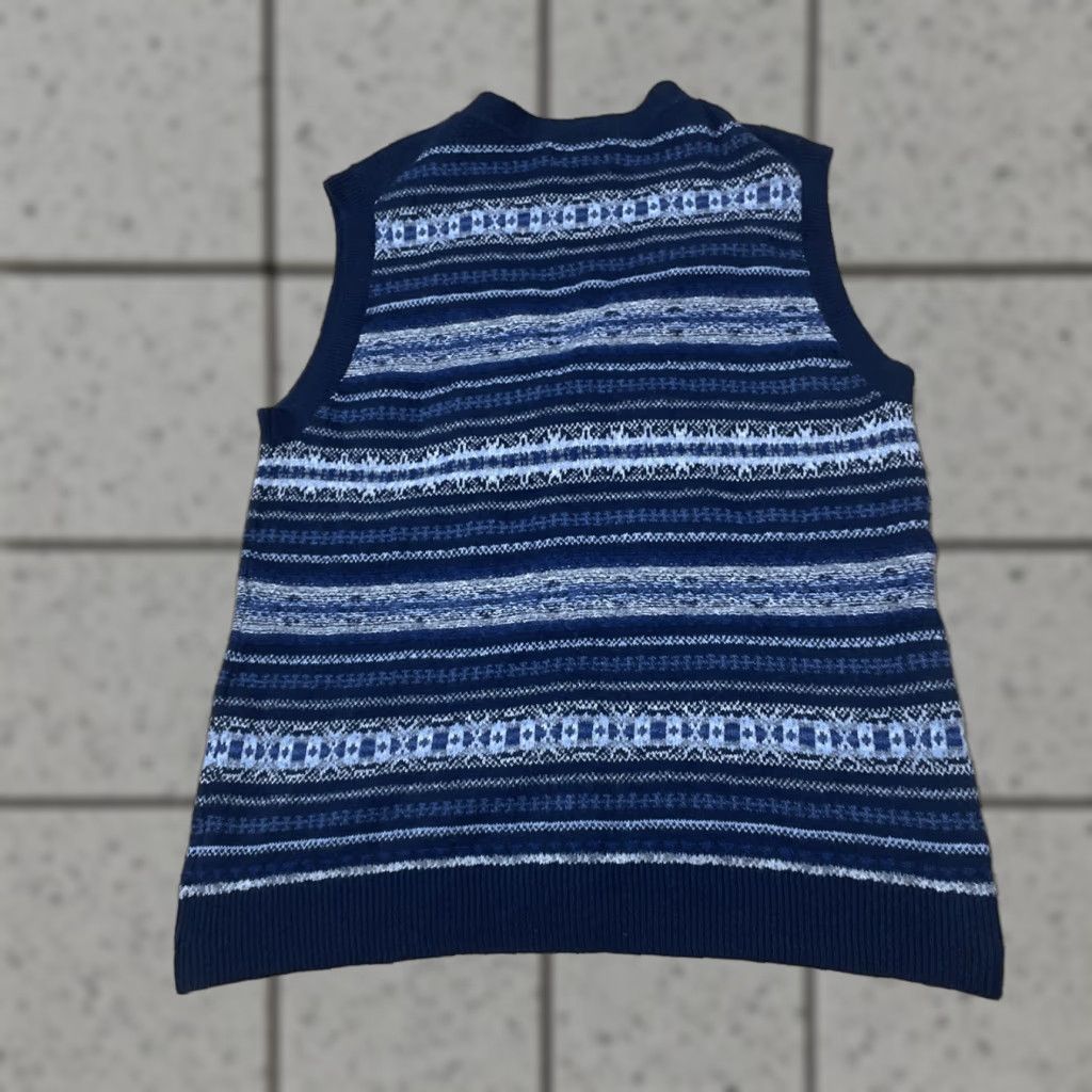 Old Navy Old Navy Sosoft Sweater Men L Blue Stripe Preppy Academia Knit Cardigan Vest 42" Size US L / EU 52-54 / 3 - 1 Thumbnail