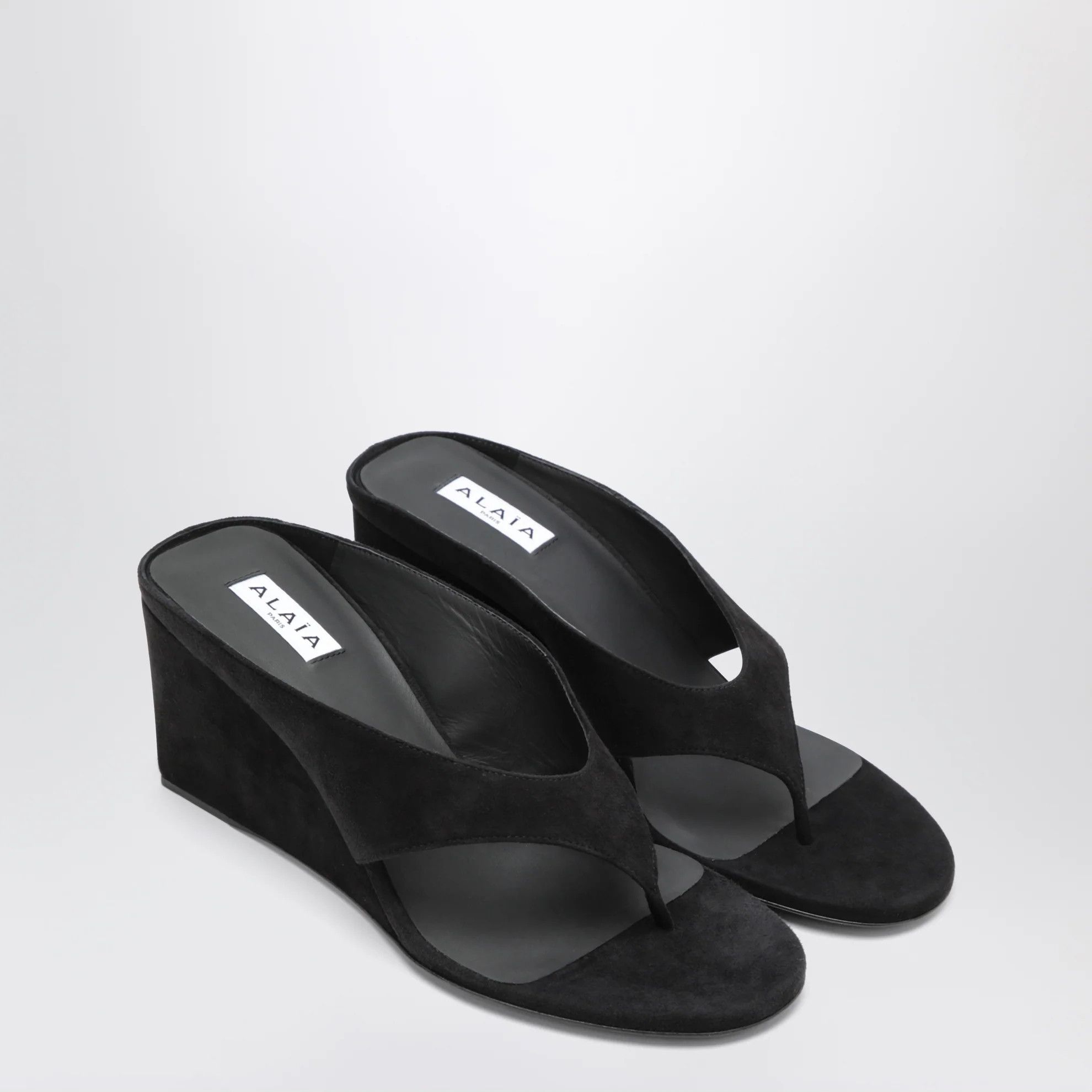 Alaia o1d2blof0426 Leather Thong Mules in Black Size US 9 / IT 39 - 2 Thumbnail