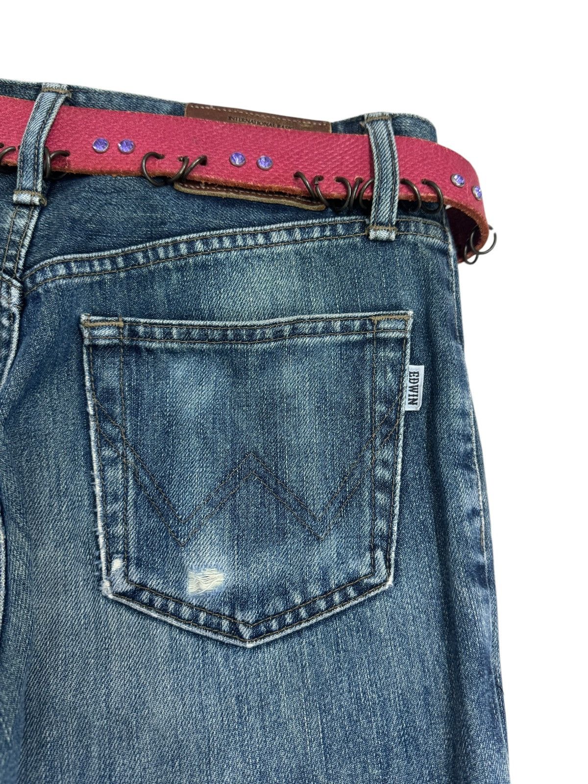Edwin × Vintage EDWIN 403 DISTRESSED DESIGN DENIM JEANS Size US 28 / EU 44 - 16 Thumbnail